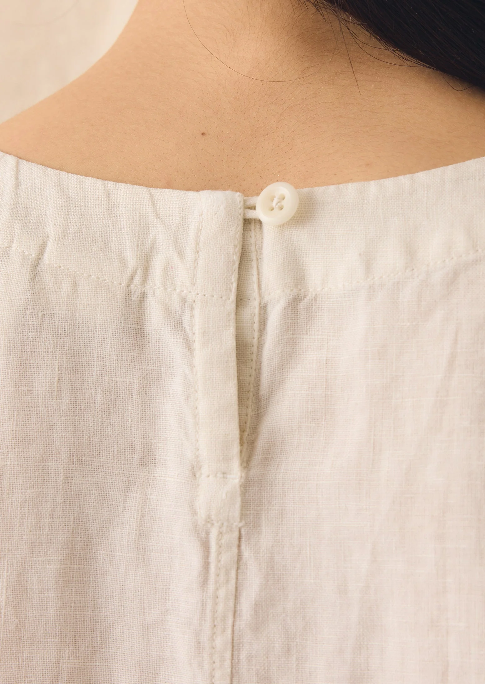 Garment Dyed Linen Top | Oat - Image 5