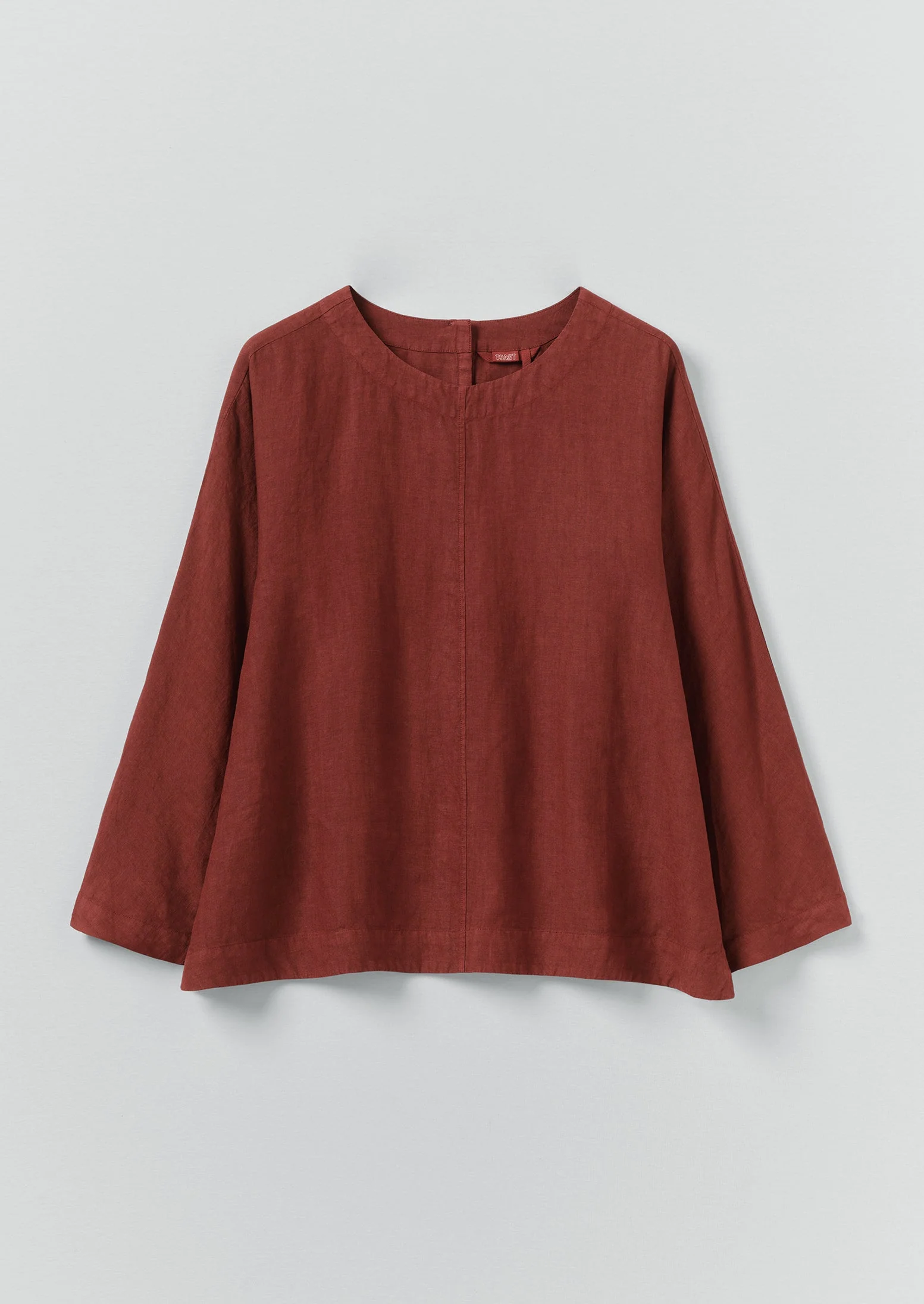 Garment Dyed Linen Top | Tomato Red
