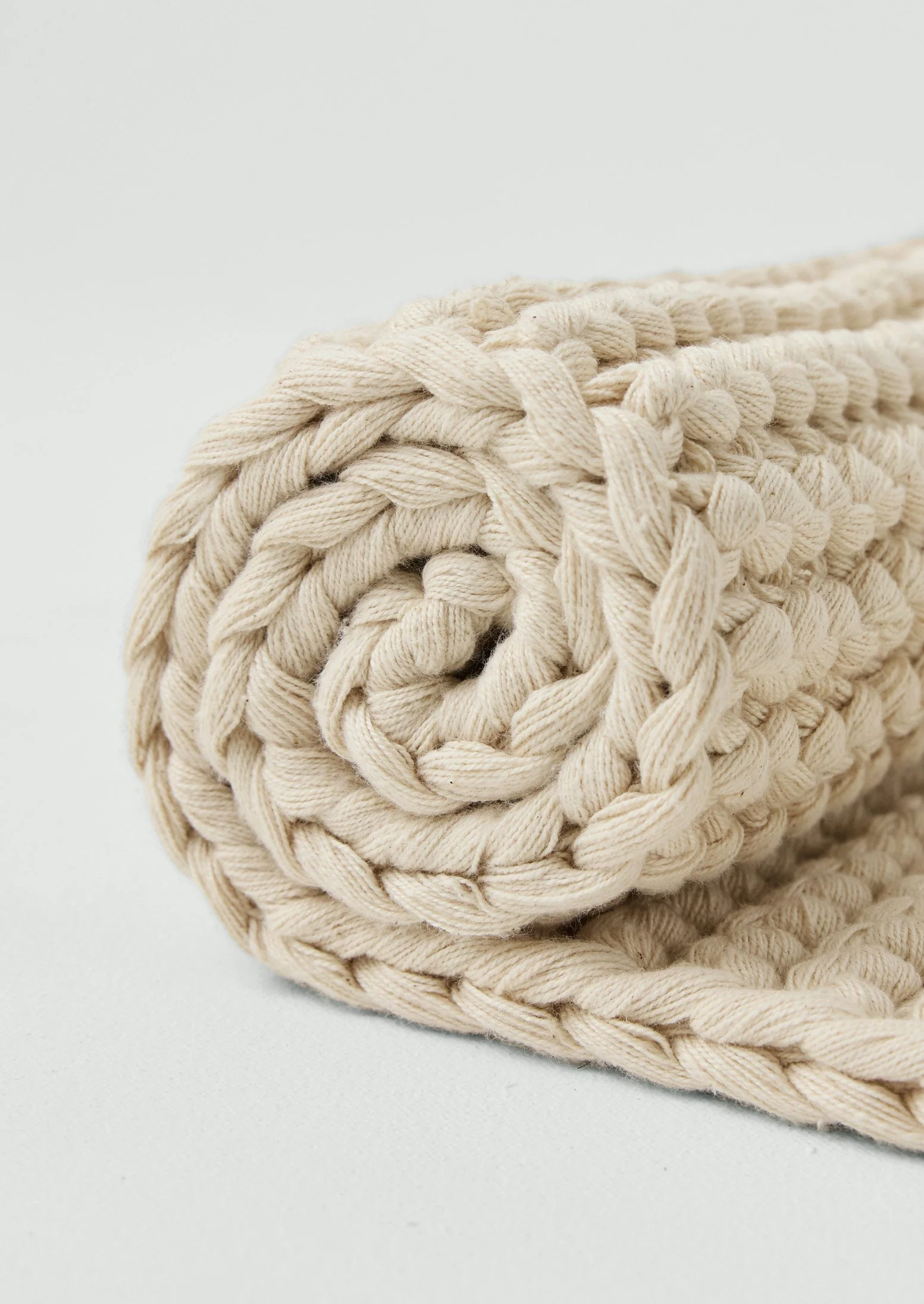 Hand Knitted Cotton Bath Mat | Ecru - Image 4