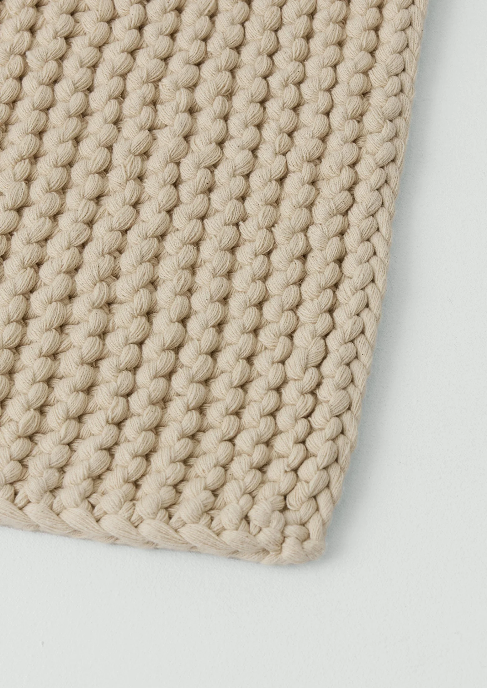 Hand Knitted Cotton Bath Mat | Ecru - Image 5