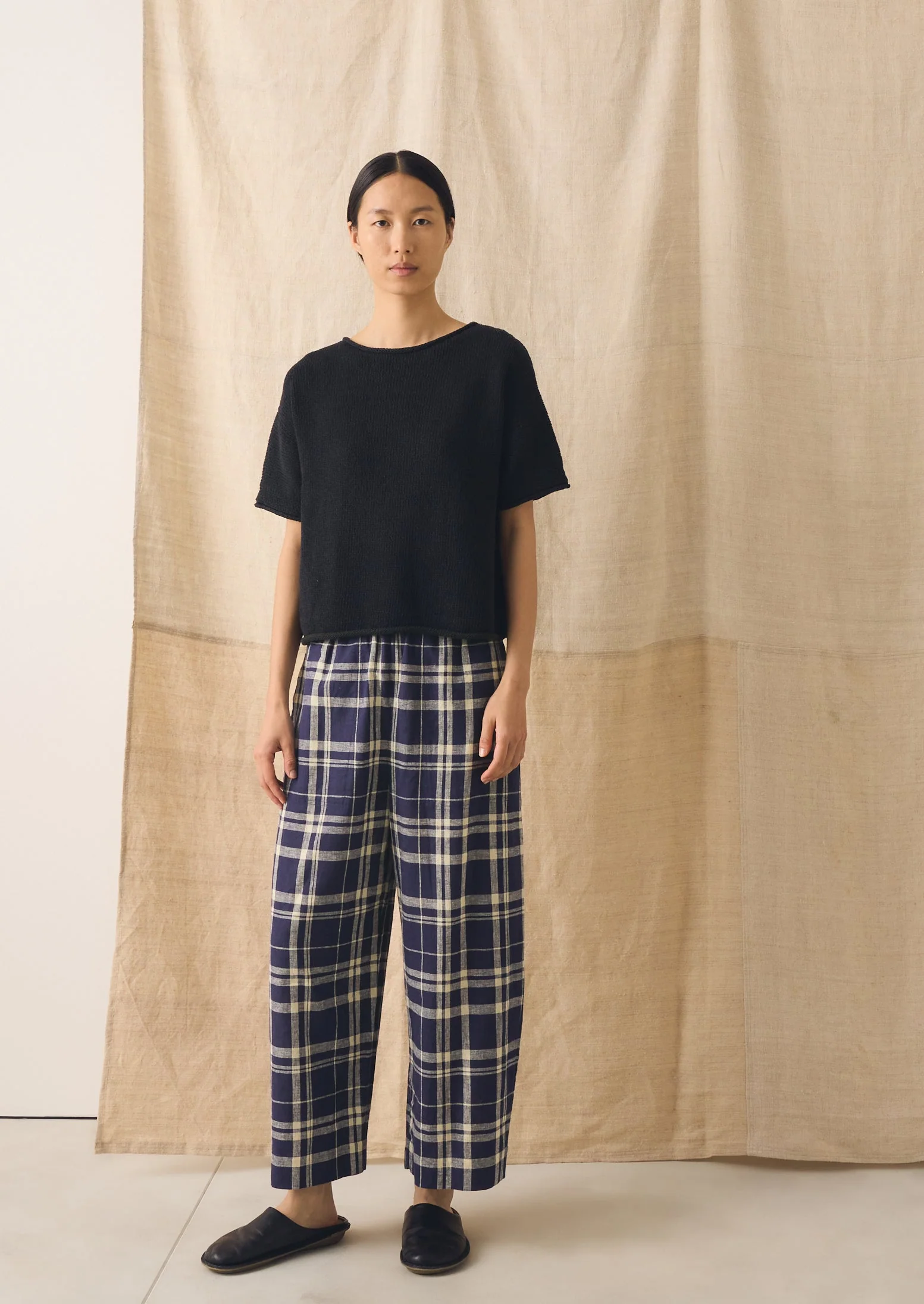 Knitted Cotton Linen Tee | Slate - Image 5