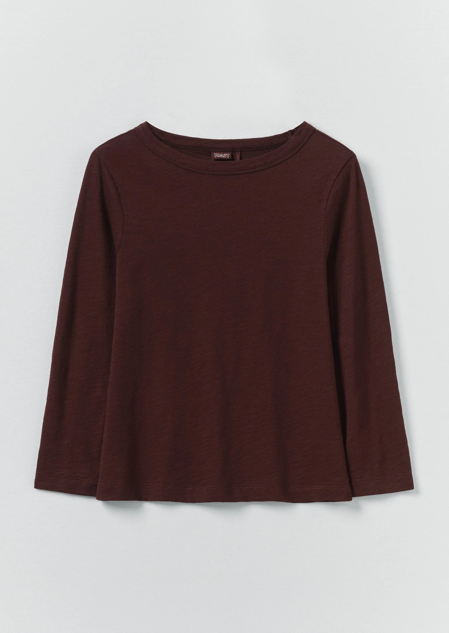 Lia Cotton Boat Neck Tee | Beetroot - Image 6