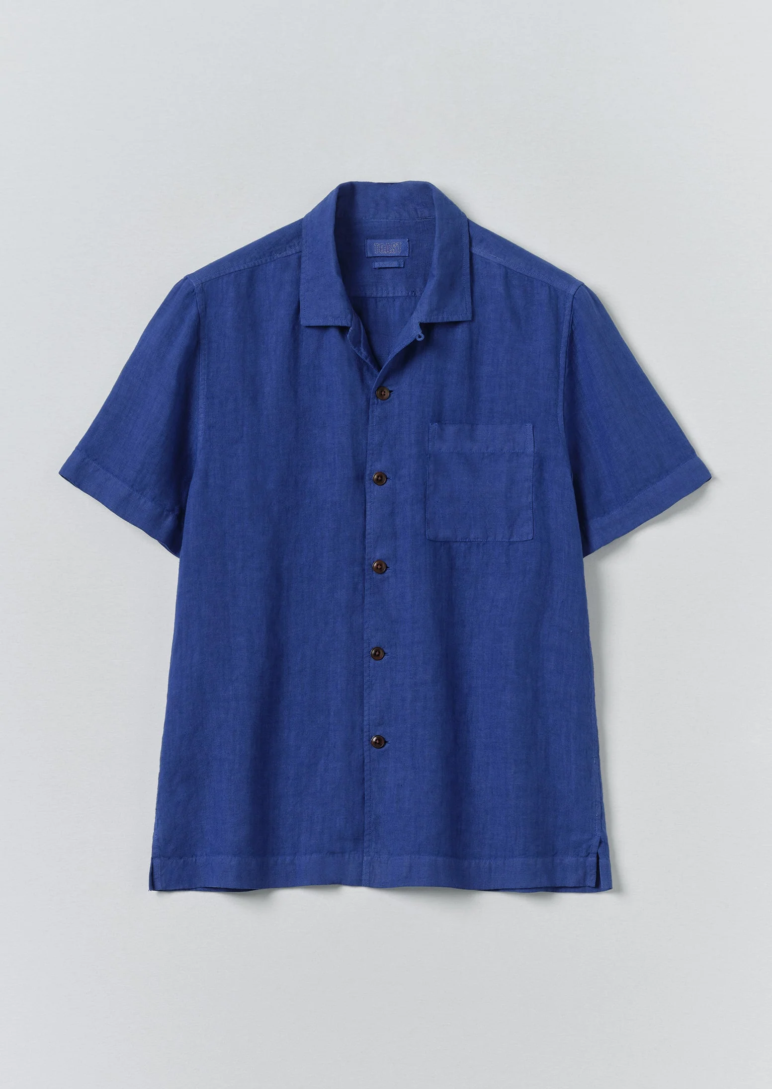 Linen Short Sleeve Shirt | Carmine Blue
