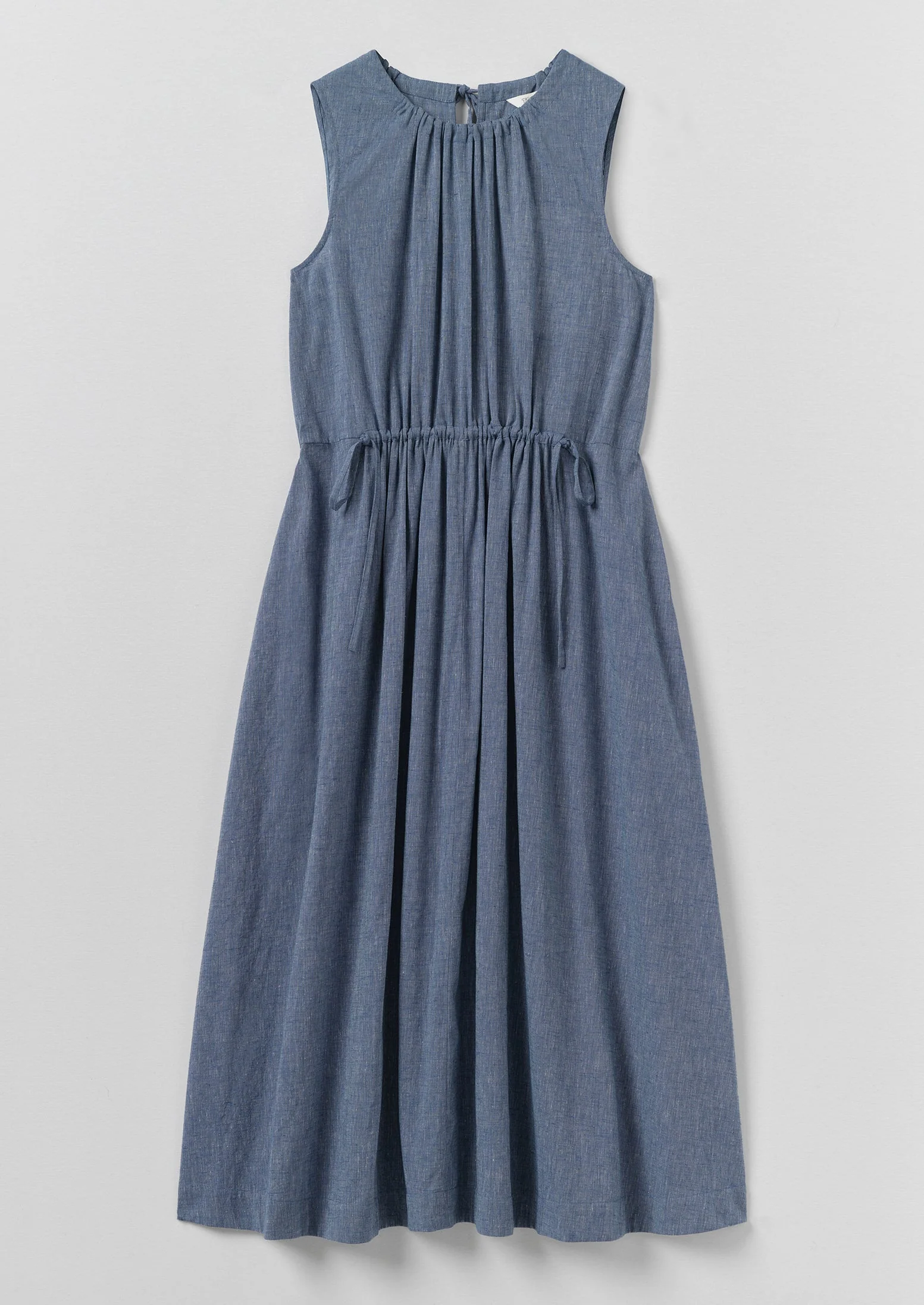 Martha Cotton Linen Chambray Dress | Chambray Blue