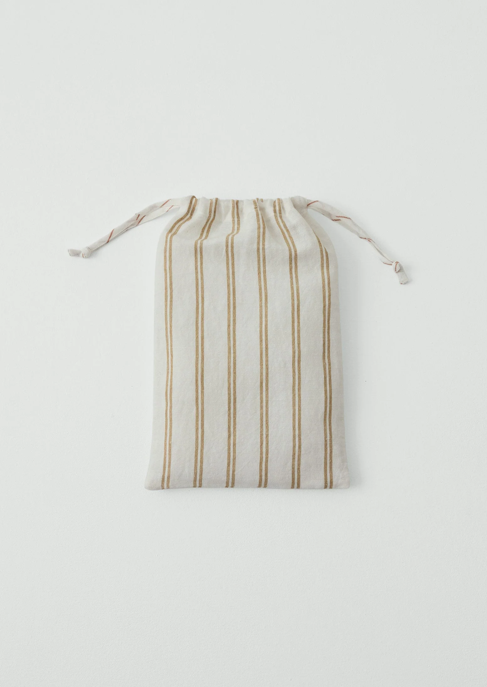 Mina Stripe Linen Cotton Side Tie Pillowcase Set | Ivory/Olive - Image 7