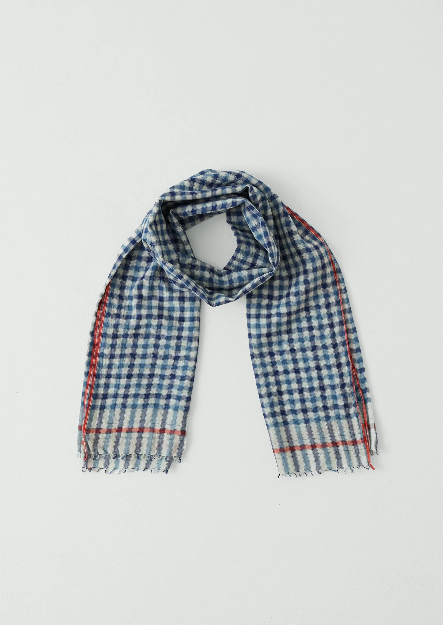 Moismont Cotton Gingham Scarf | Indigo