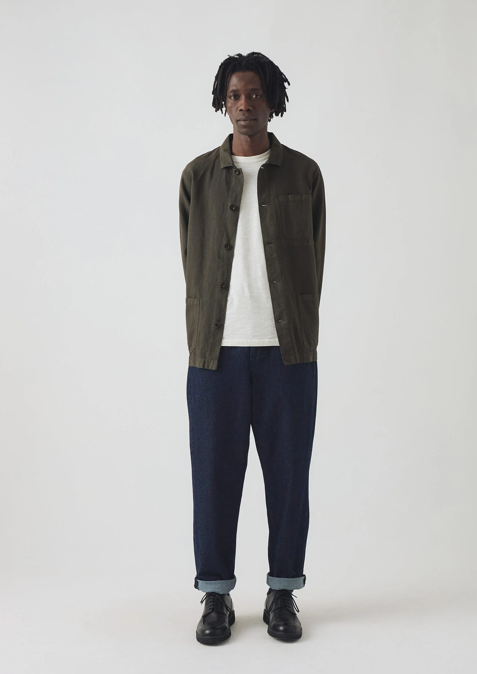 Norv Denim Tapered Trousers | Dark Indigo - Image 3