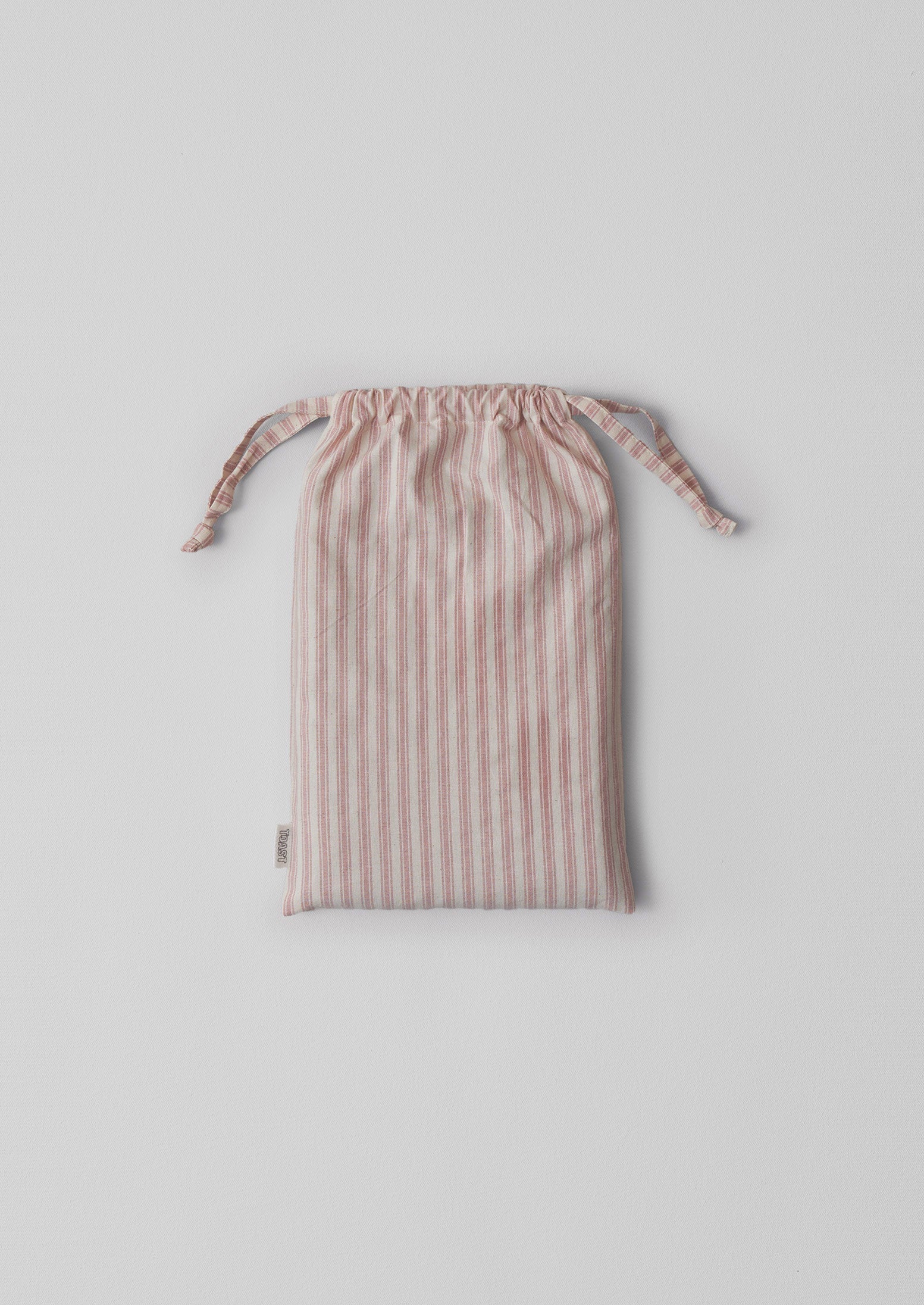 Ticking Stripe Cotton Housewife Pillowcase | Ecru/Rose - Image 3