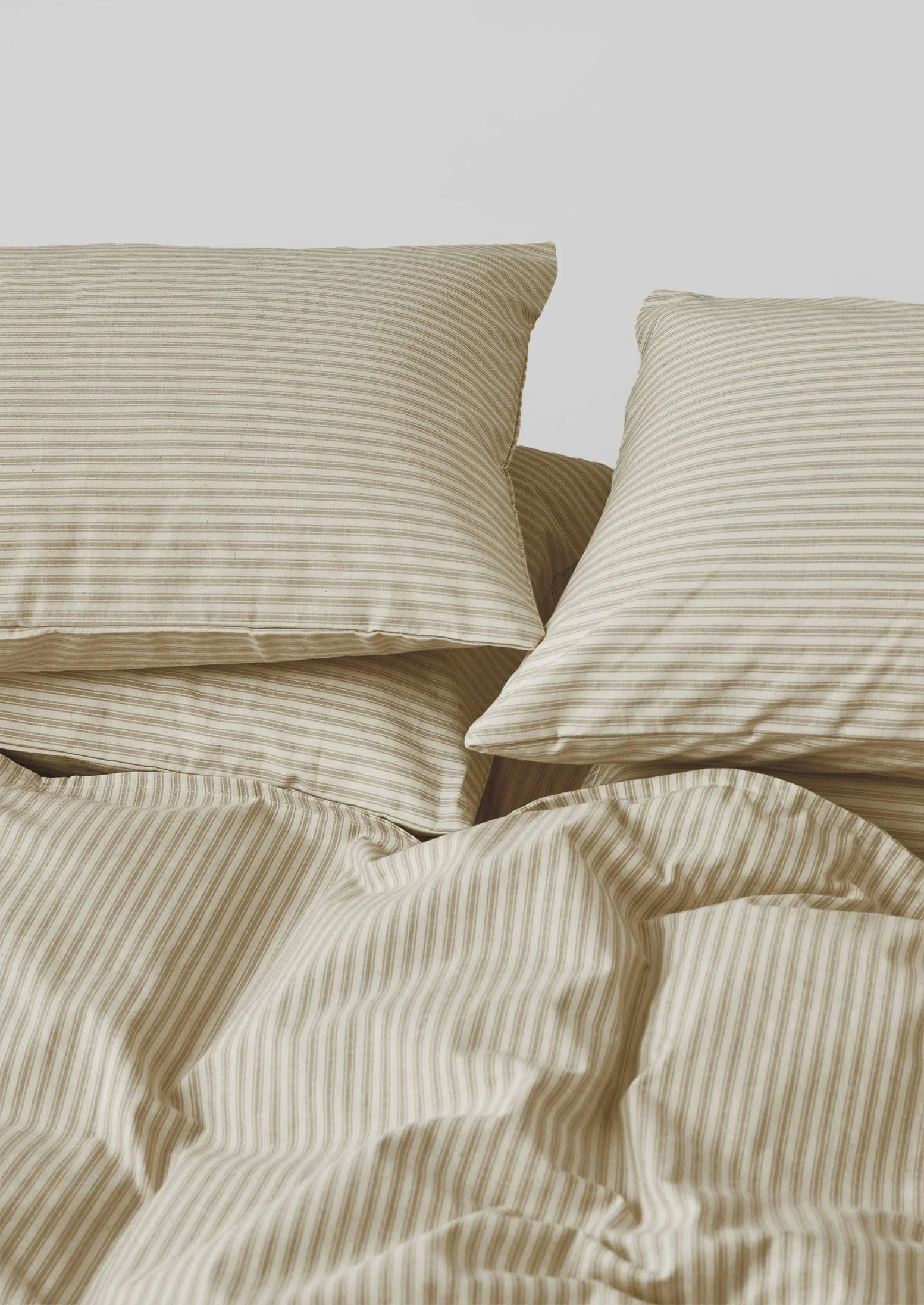 Ticking Stripe Cotton Housewife Pillowcase | Ecru/Straw - Image 2