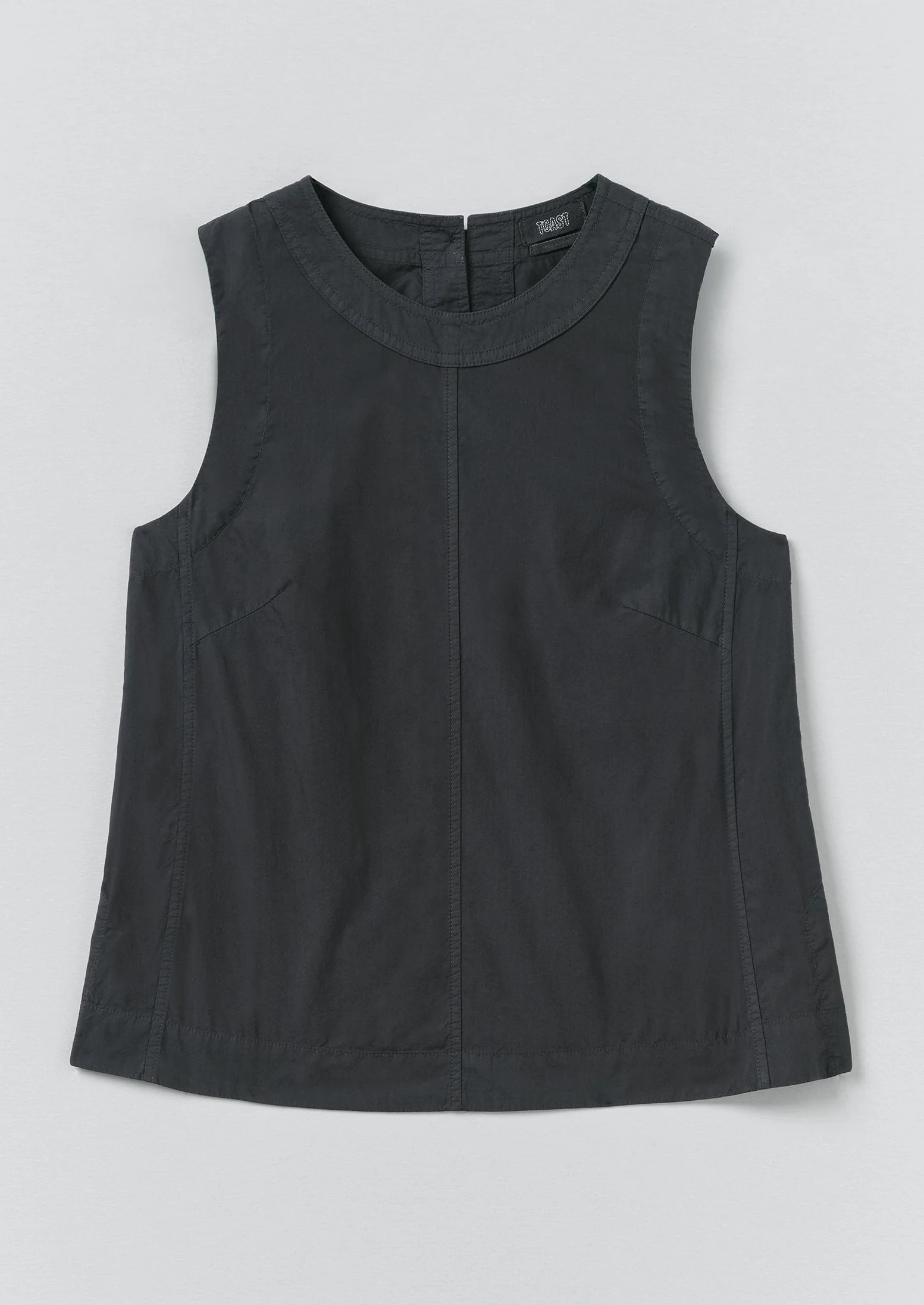 Panelled Garment Dyed Sleeveless Top | Slate