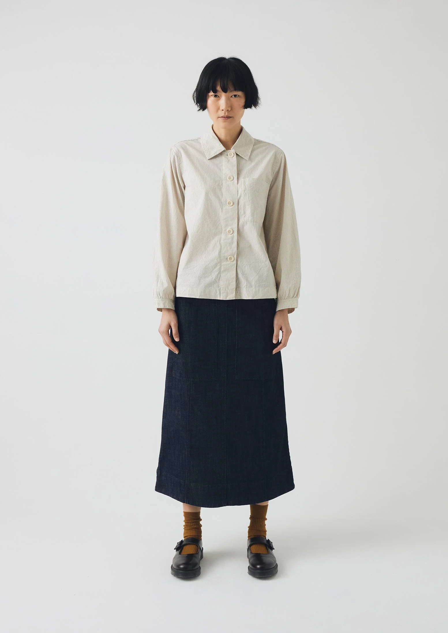 Patch Pocket Indigo Denim Skirt | Indigo - Image 2