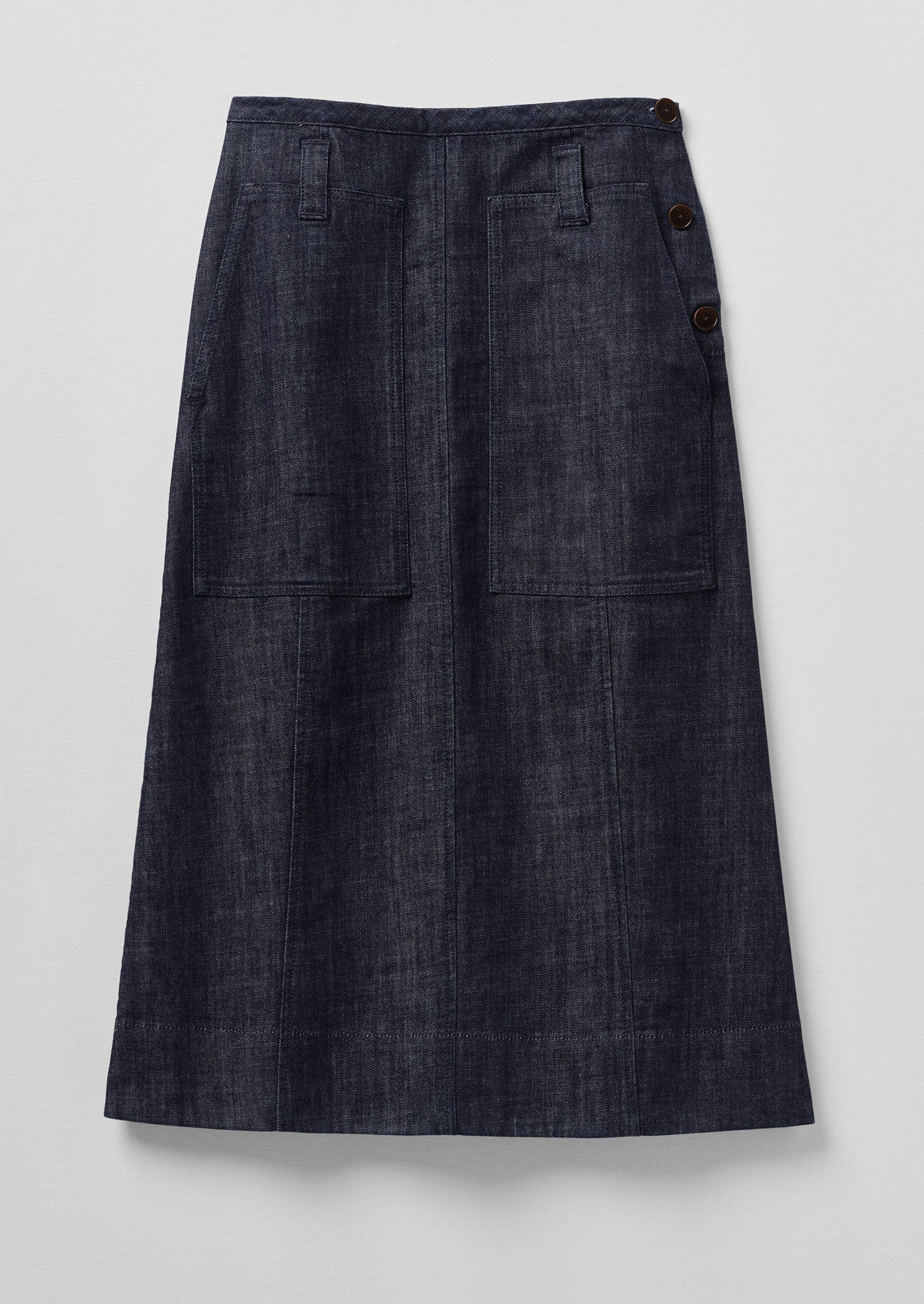 Patch Pocket Indigo Denim Skirt | Indigo - Image 7