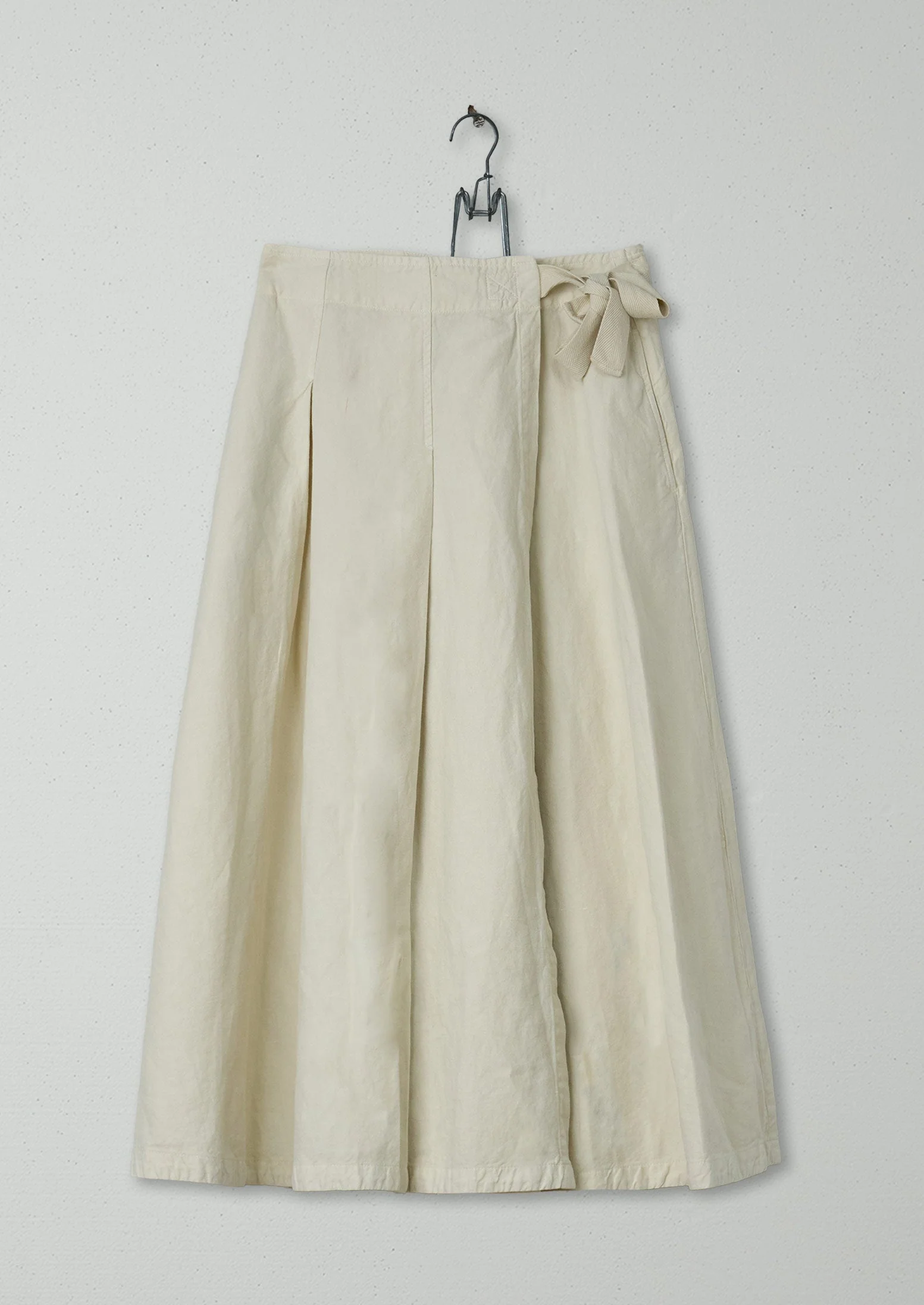 Reworn Cotton Linen Wrap Skirt Size 8 (295) | Parchment