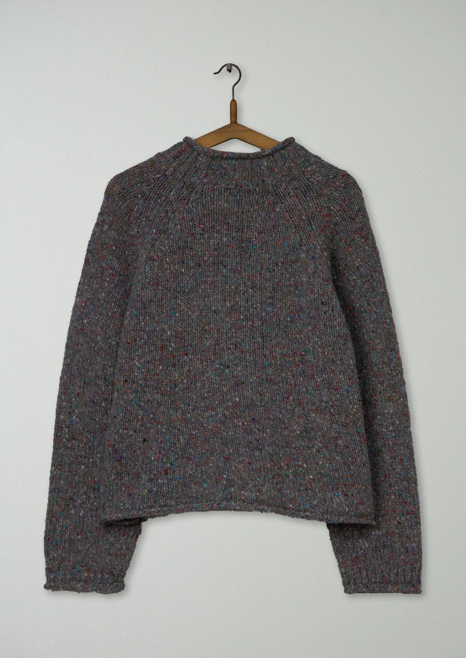 Reworn Donegal Wool Sweater Size M (549) | Fossil - Image 2
