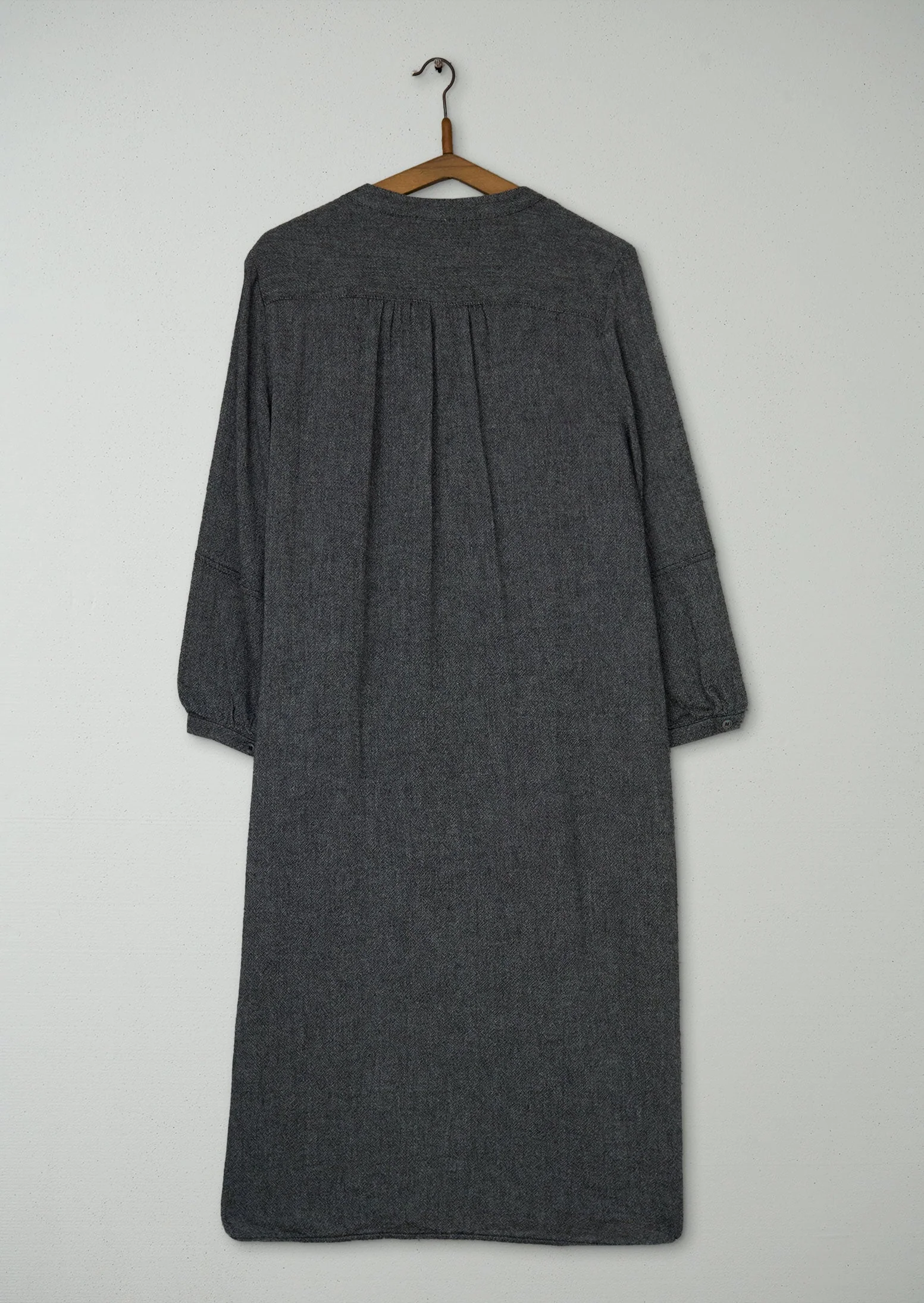 Reworn Emma Shirt Dress Size 12 (1869) | Charcoal - Image 2