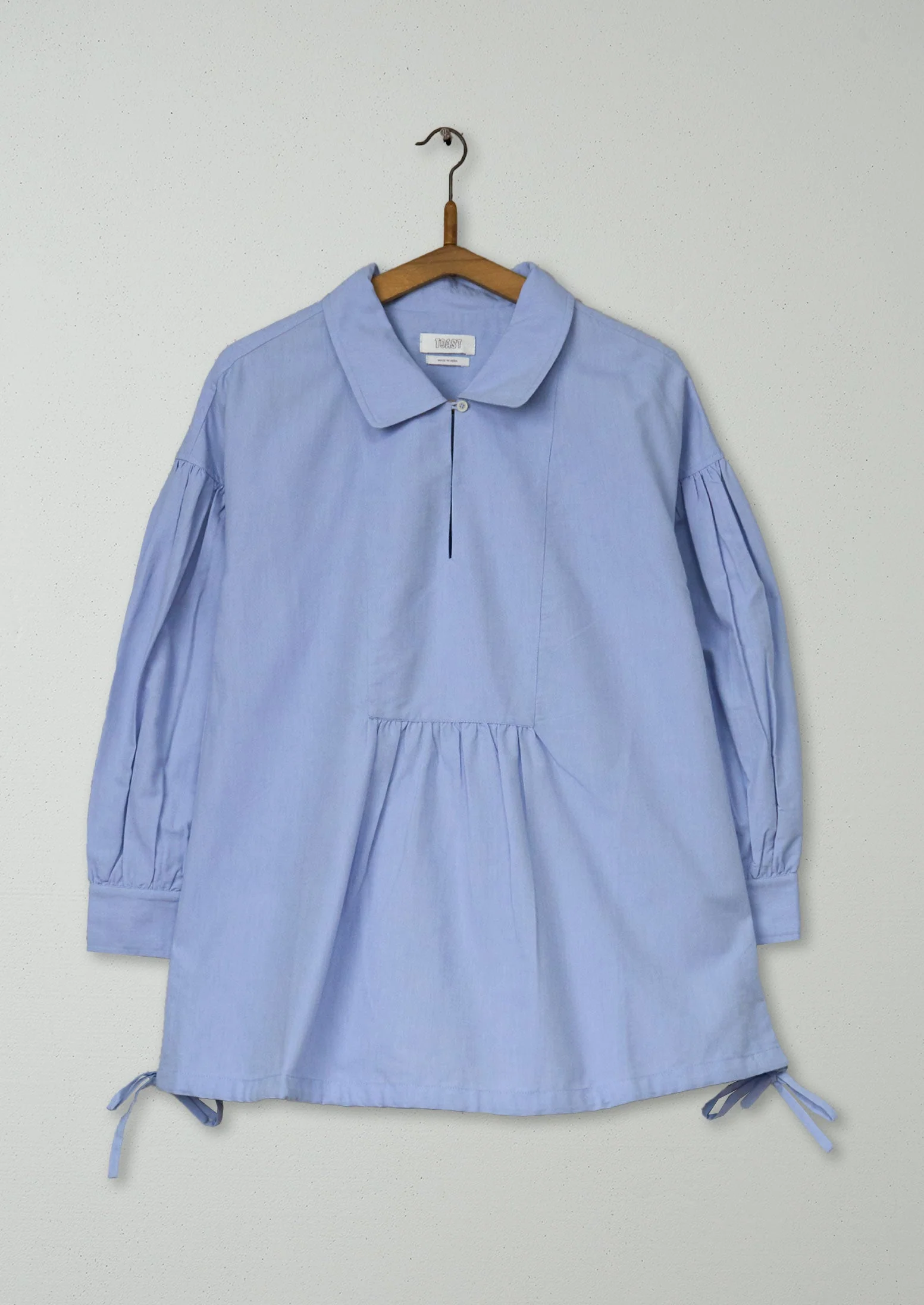 Reworn Gathered Sleeve Cotton Shirt Size XXSXS (993) | Chambray