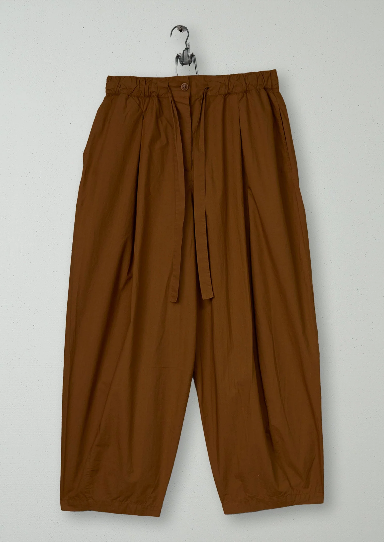 Reworn Pleated Poplin Trousers Size 12 (1121) | Copper
