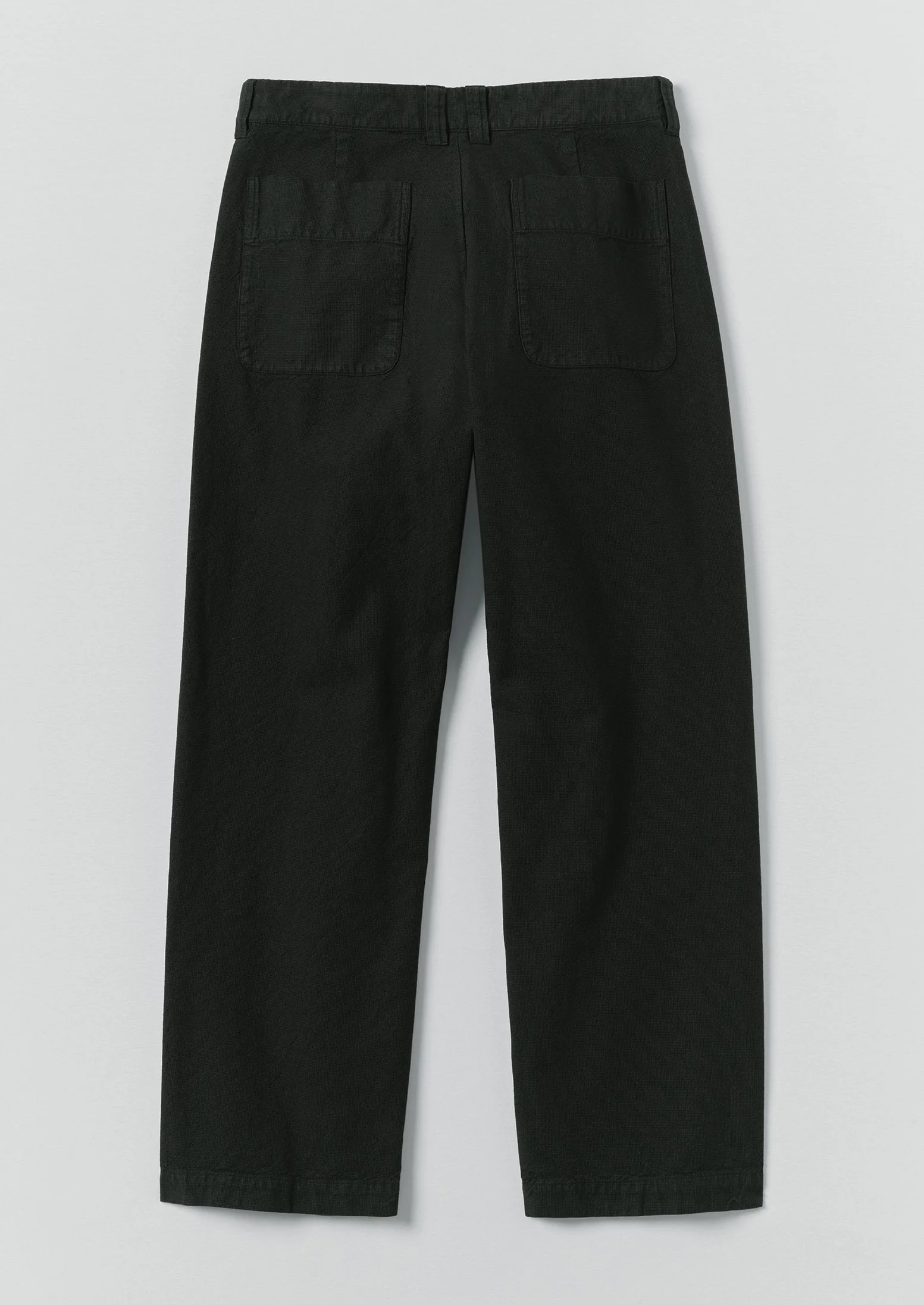 Rory Overdyed Micro Houndstooth Cotton Trousers | Oil Green - Image 5