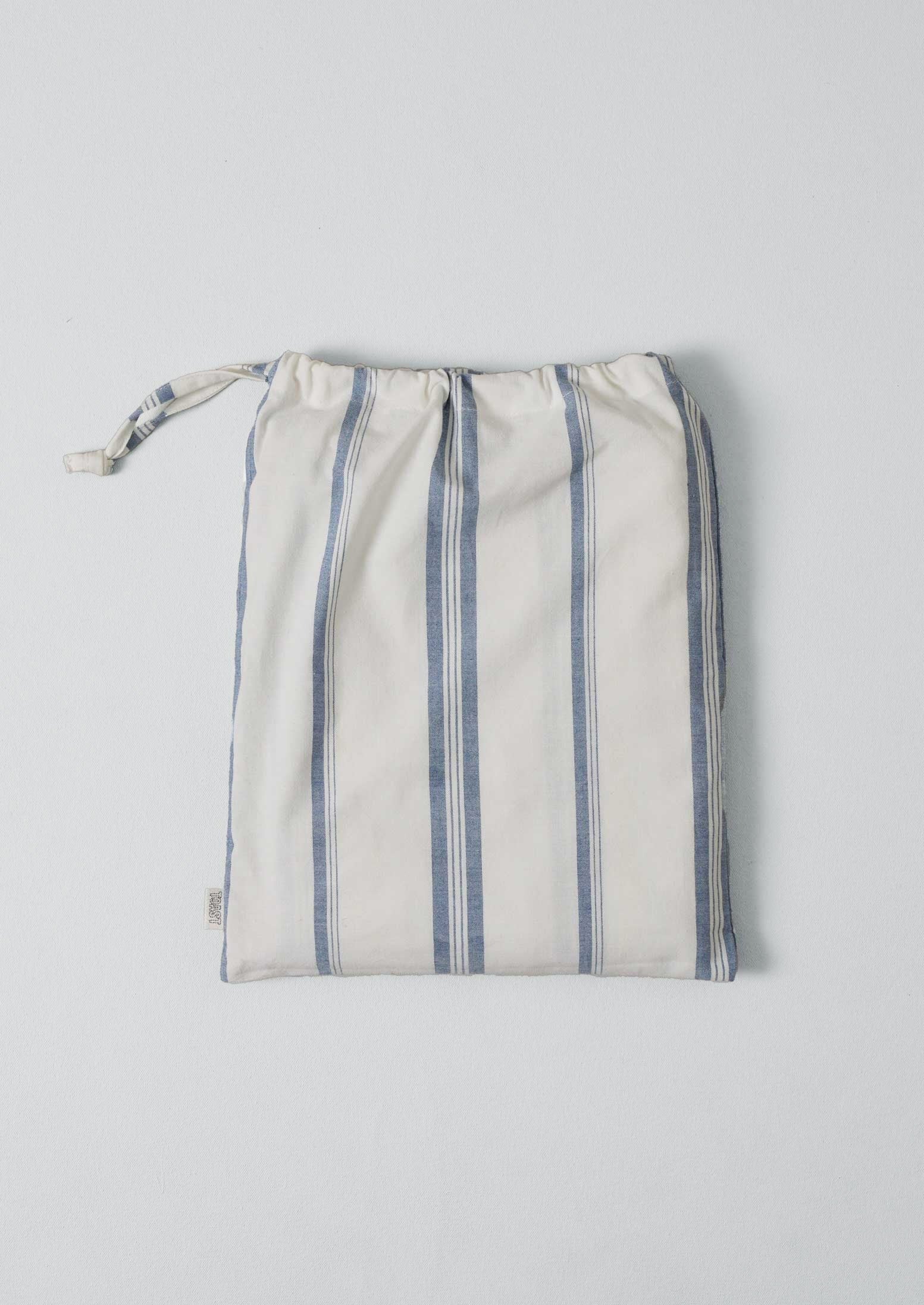 Sail Stripe Shower Curtain | Chalk/Aegean Blue - Image 4