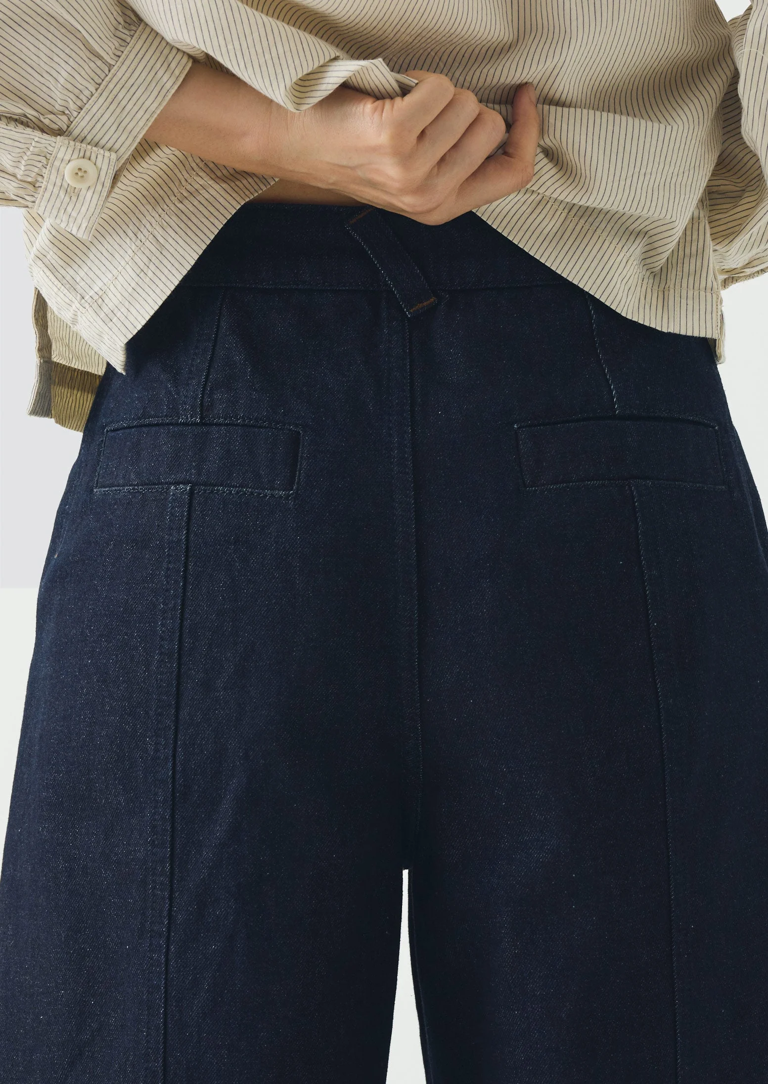 Sculpted Indigo Denim Trousers | Indigo - Image 5