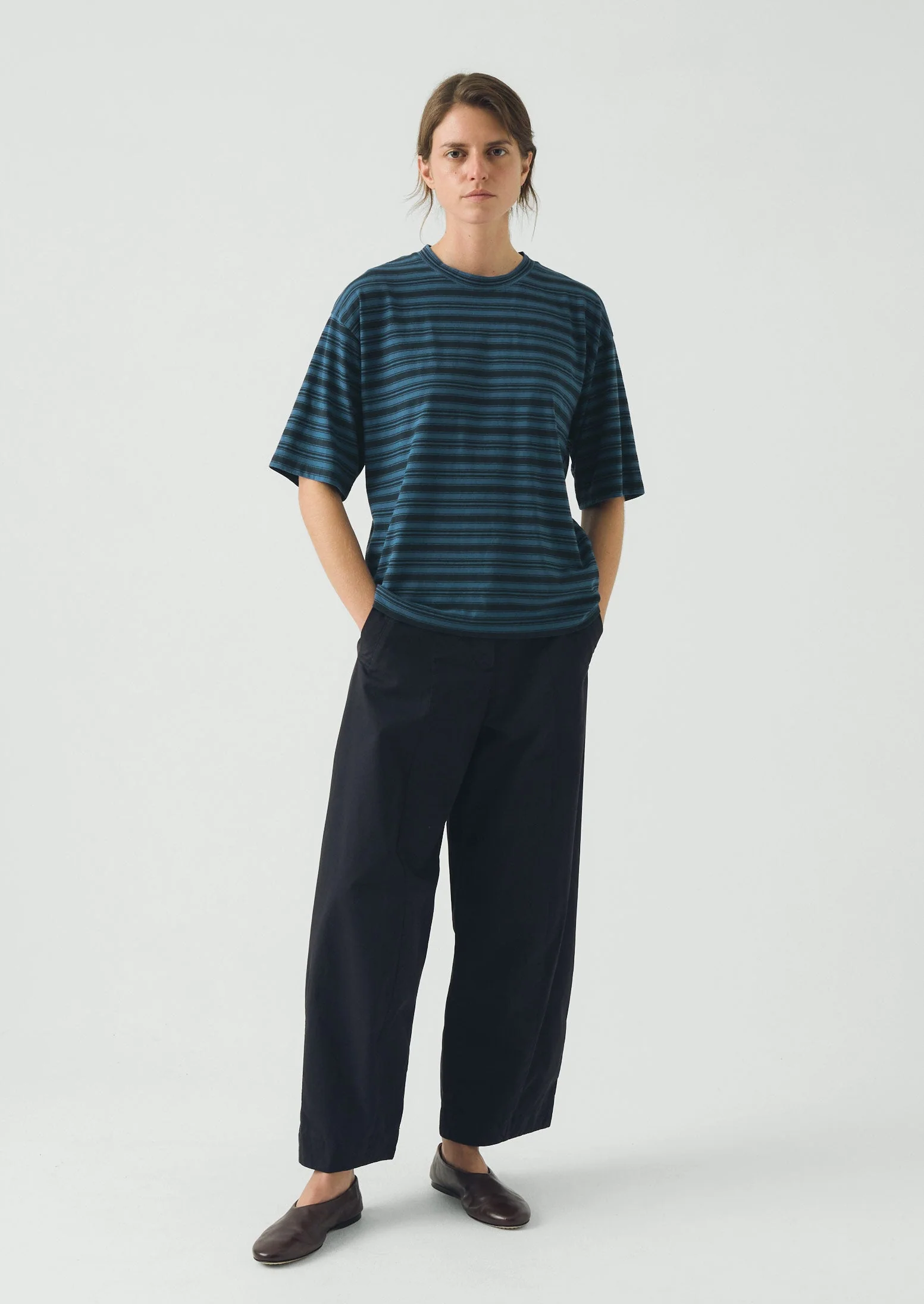 Sculpted Cotton Twill Trousers | Slate - Image 3
