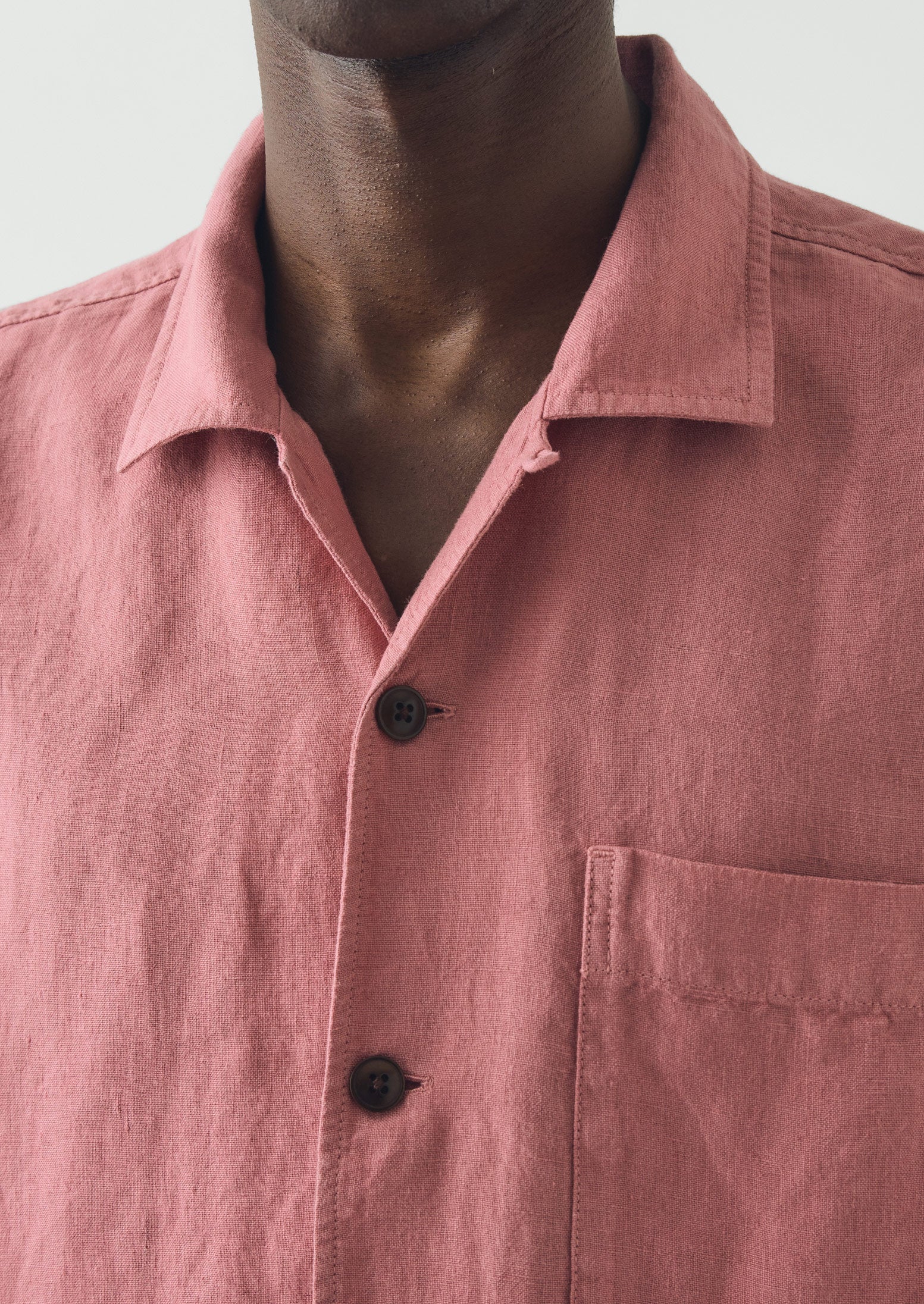 Short Sleeve Linen Shirt | Dusty Rose - Image 4