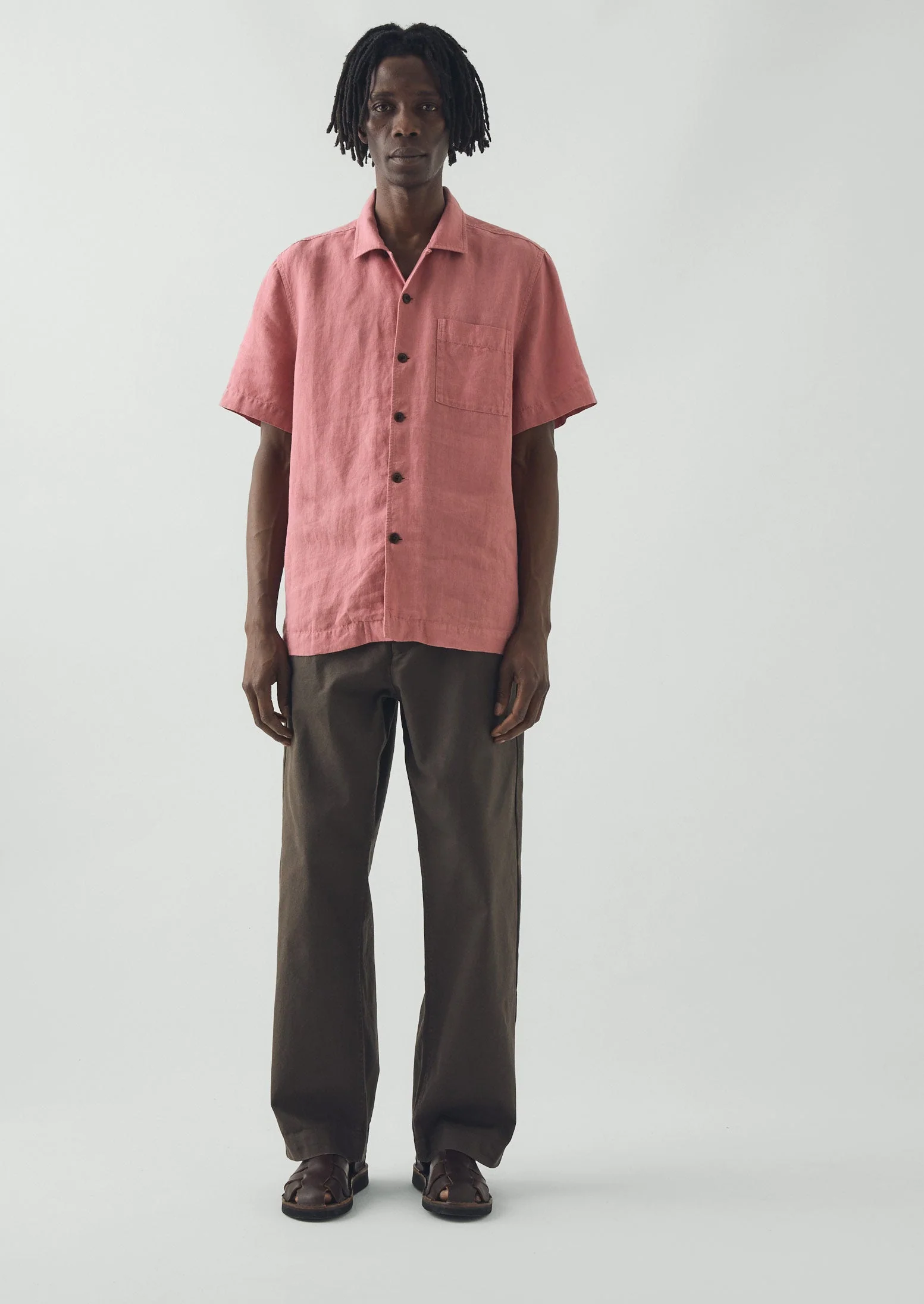 Short Sleeve Linen Shirt | Dusty Rose - Image 5