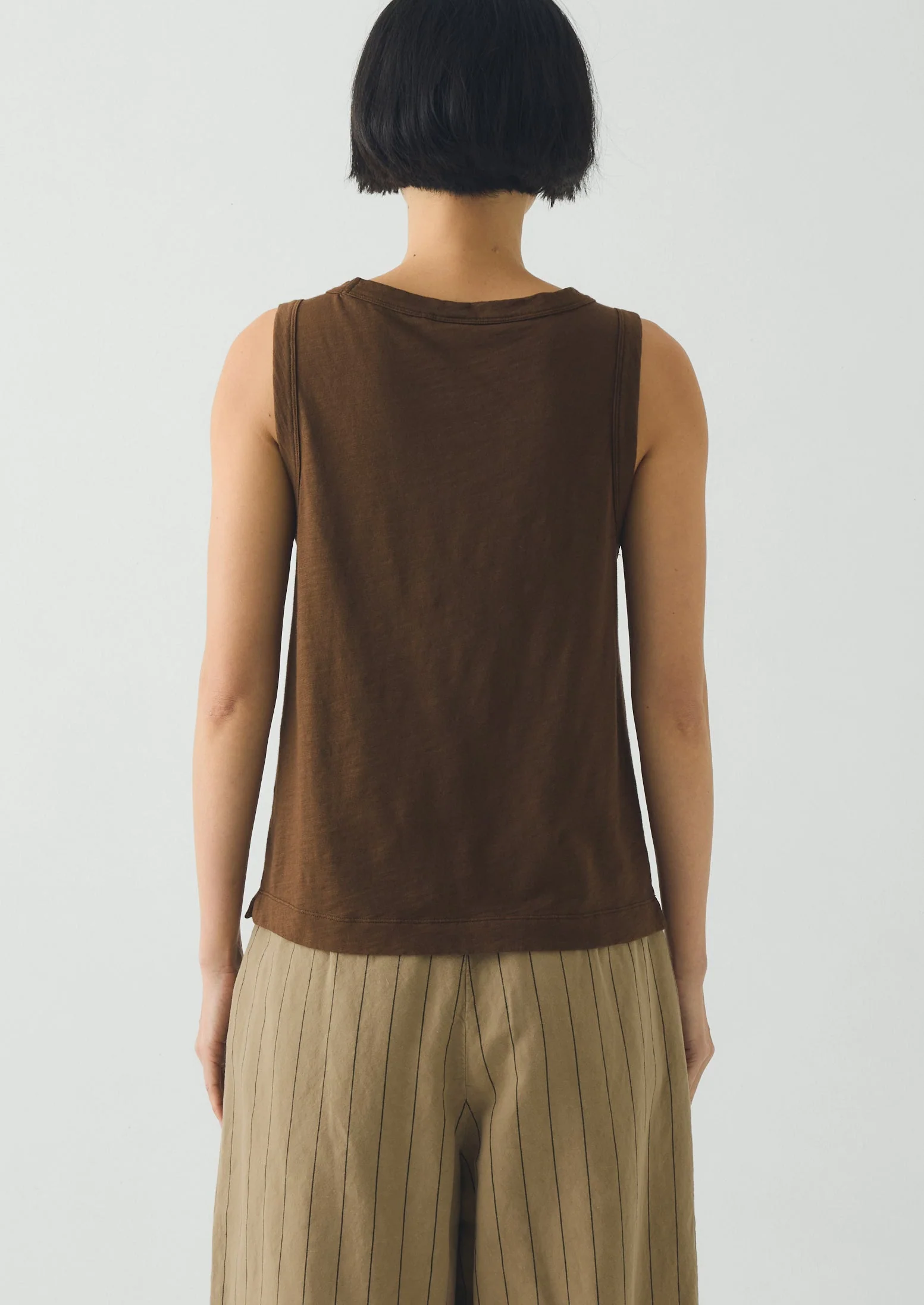 Sian Garment Dyed Cotton Tank Top | Bronze Green - Image 4