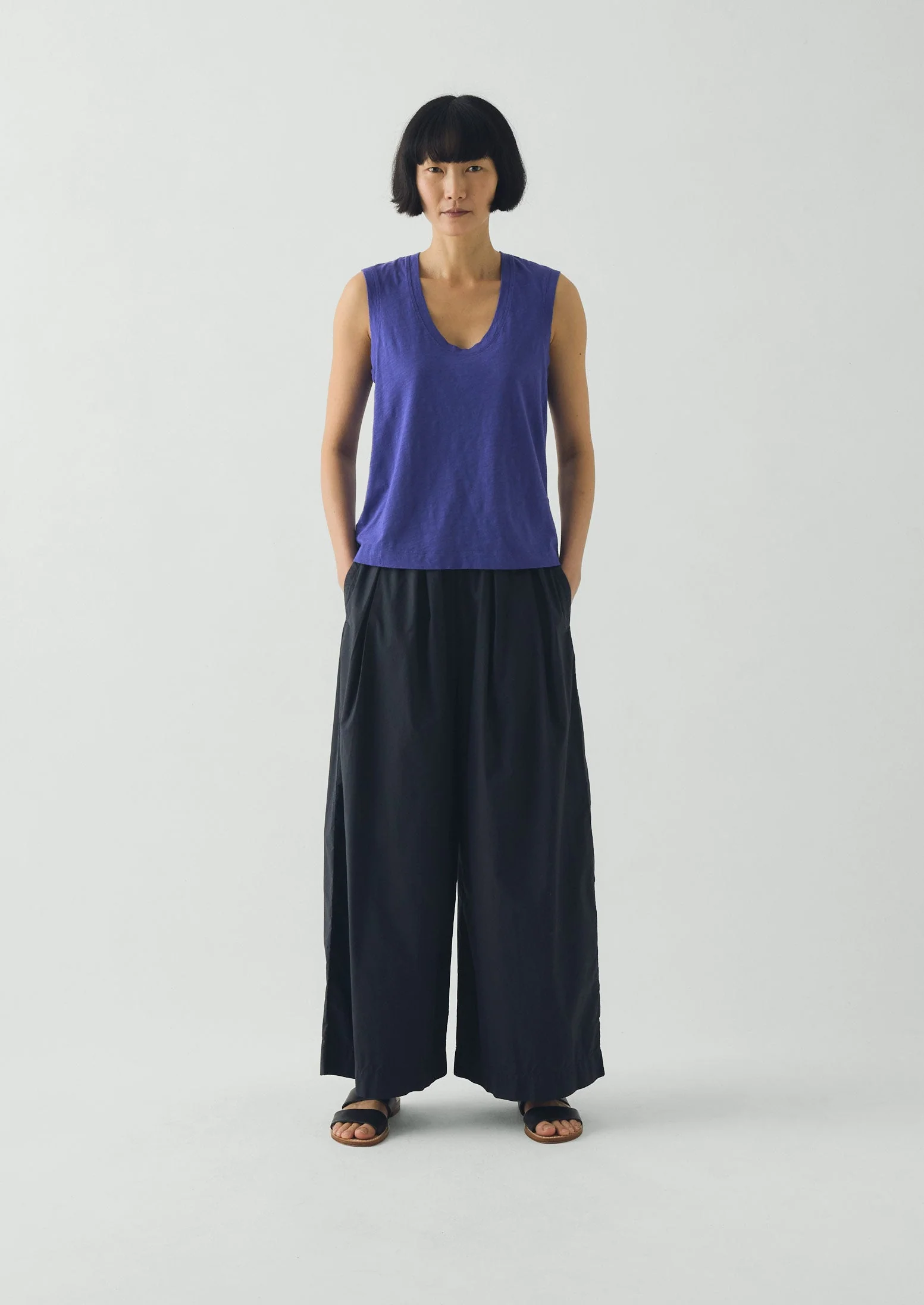Cotton Sleeveless Tee | Cobalt - Image 3