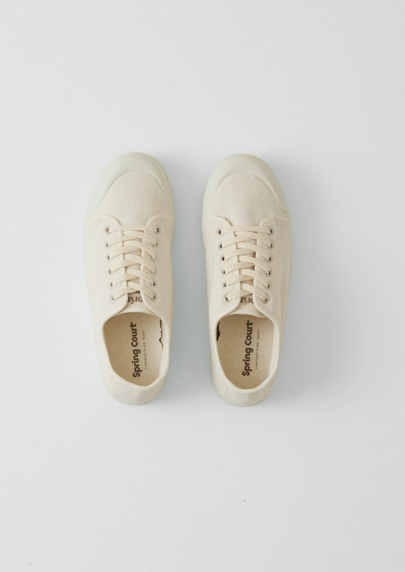 Spring Court Twill Plimsolls | Ecru - Image 3