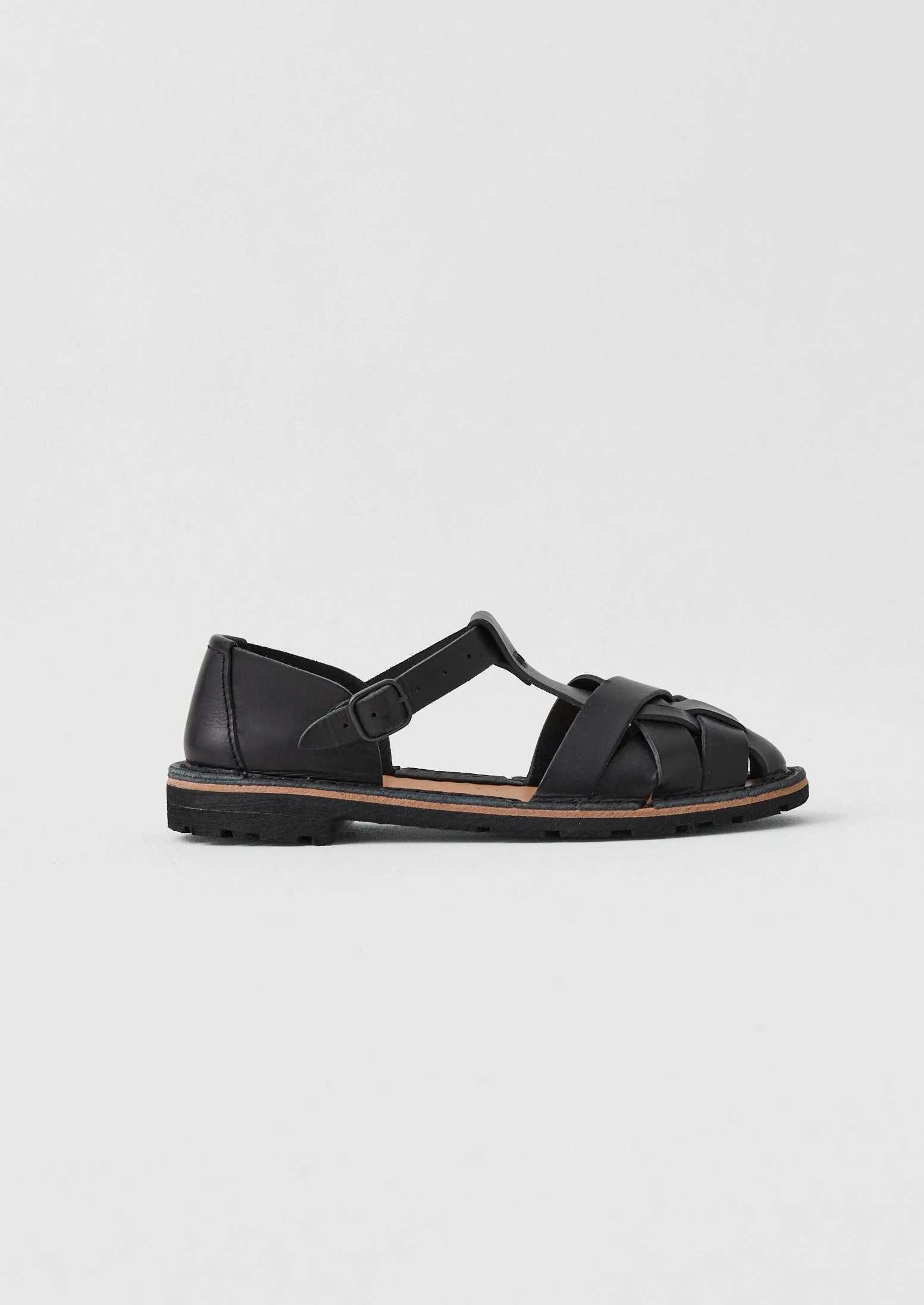 Steve Mono Braided Leather Sandals | Black - Image 3