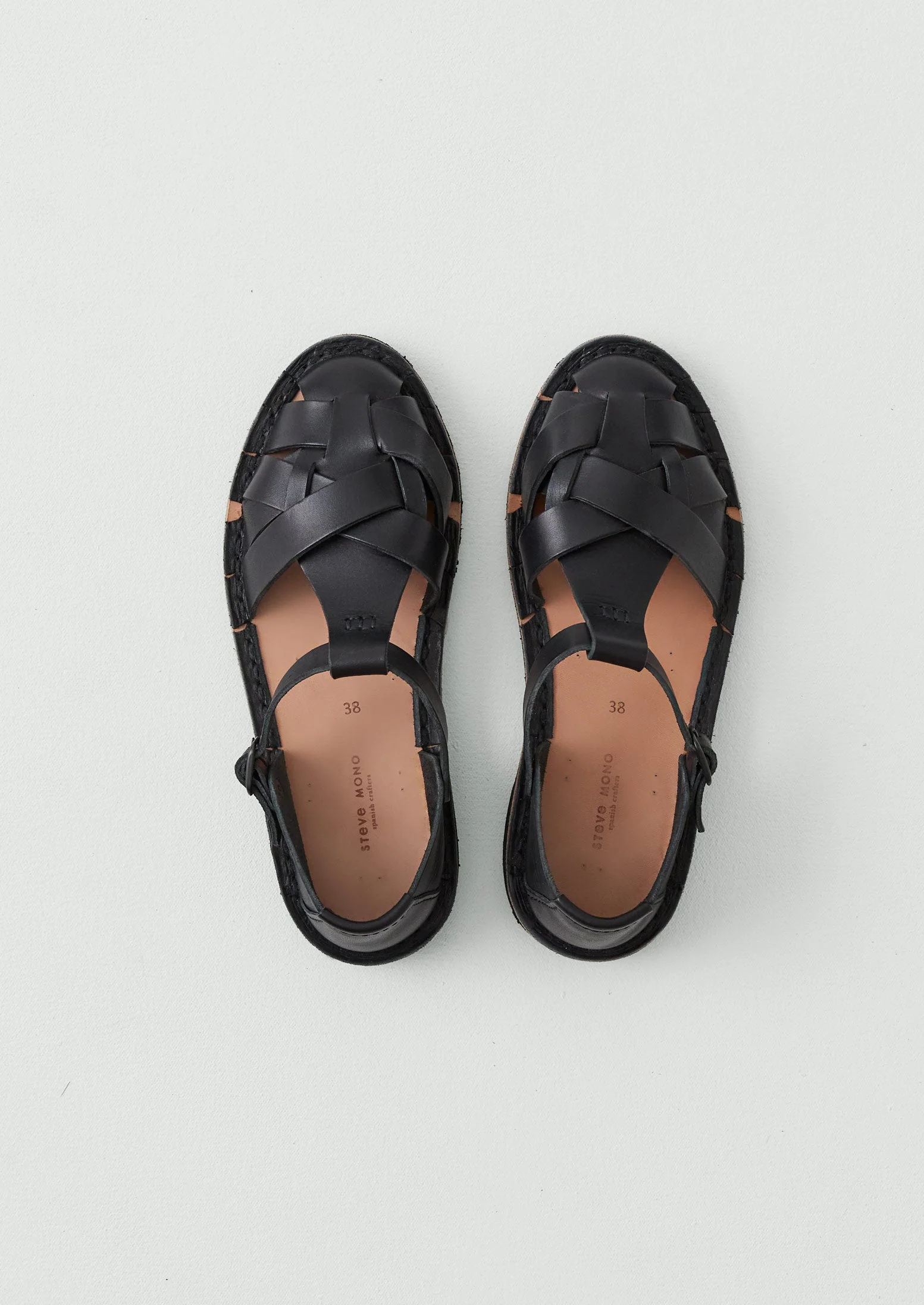 Steve Mono Braided Leather Sandals | Black - Image 4