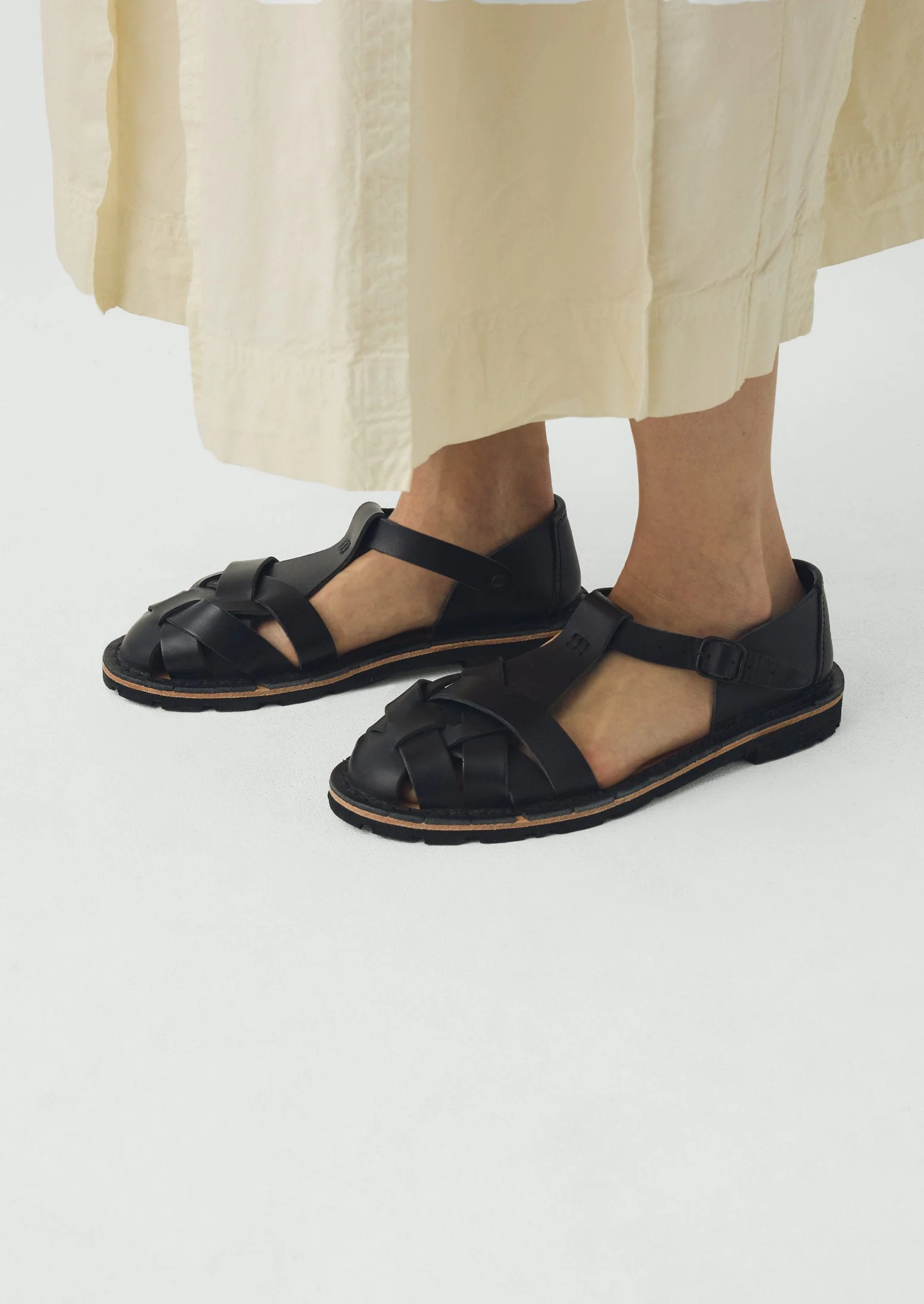 Steve Mono Braided Leather Sandals | Black - Image 6
