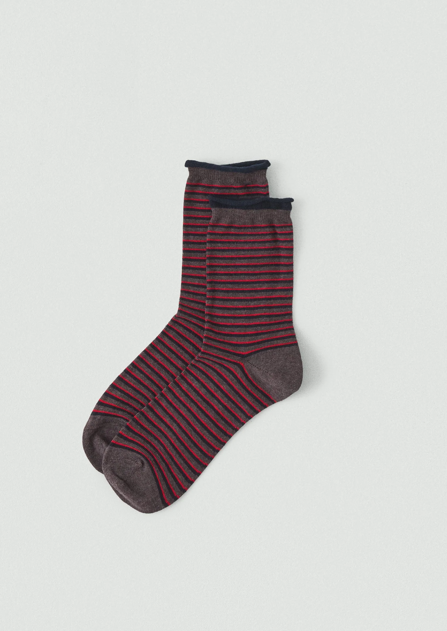 Stripe Cotton Cashmere Socks | Red Multi