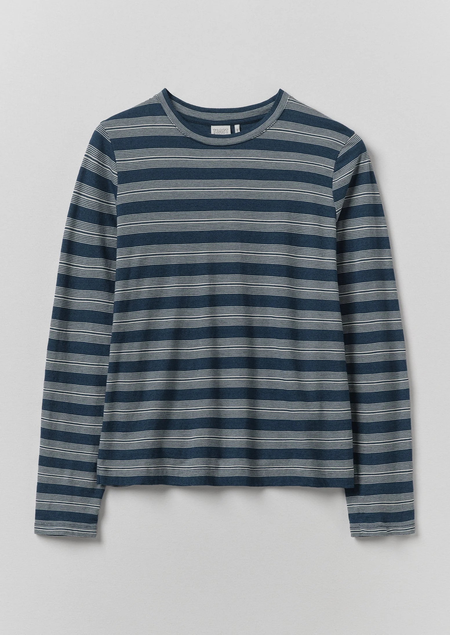 Stripe Crew Neck Tee | Indigo/Ecru