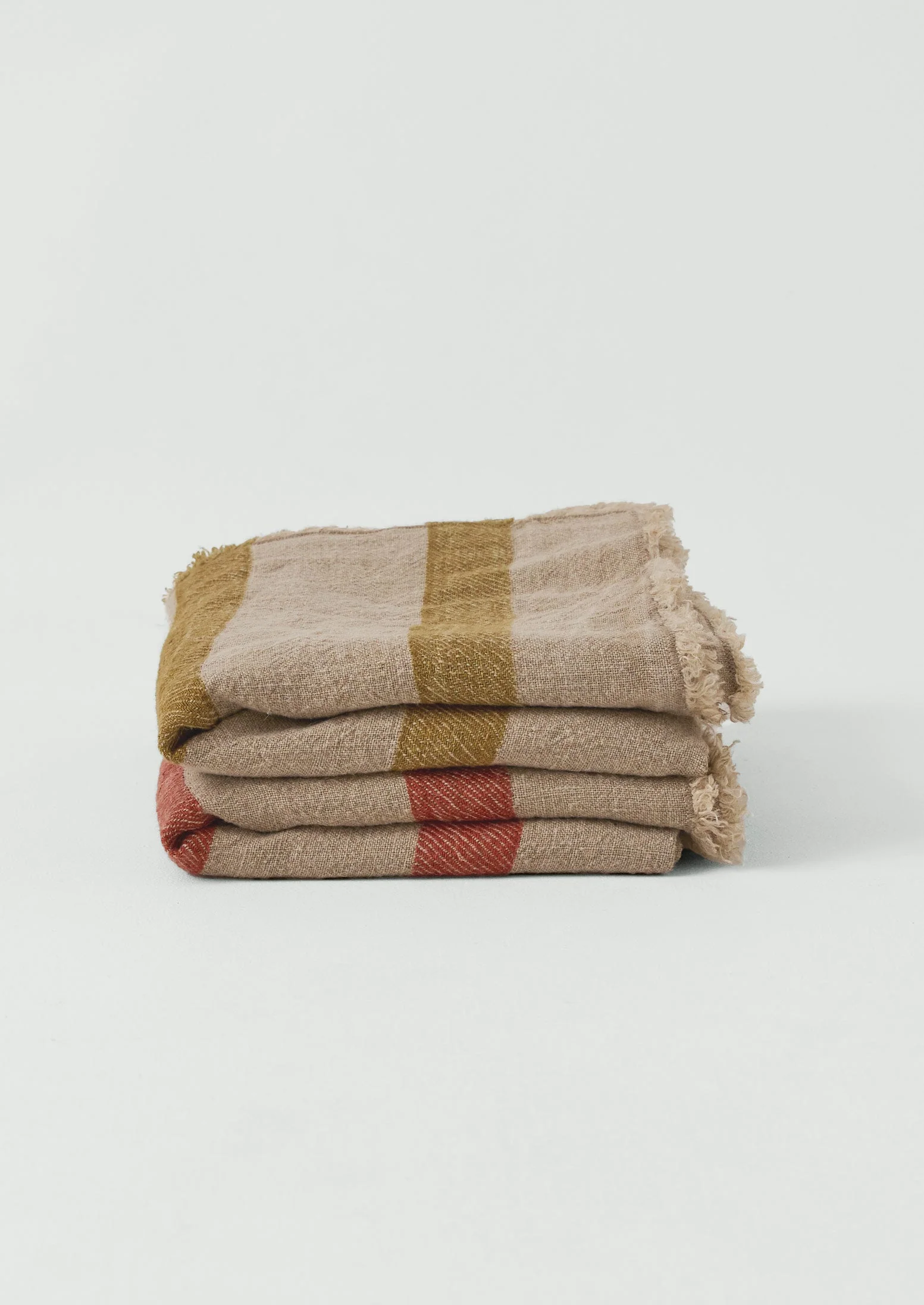Stripe Linen Throw | Amber/Natural - Image 4