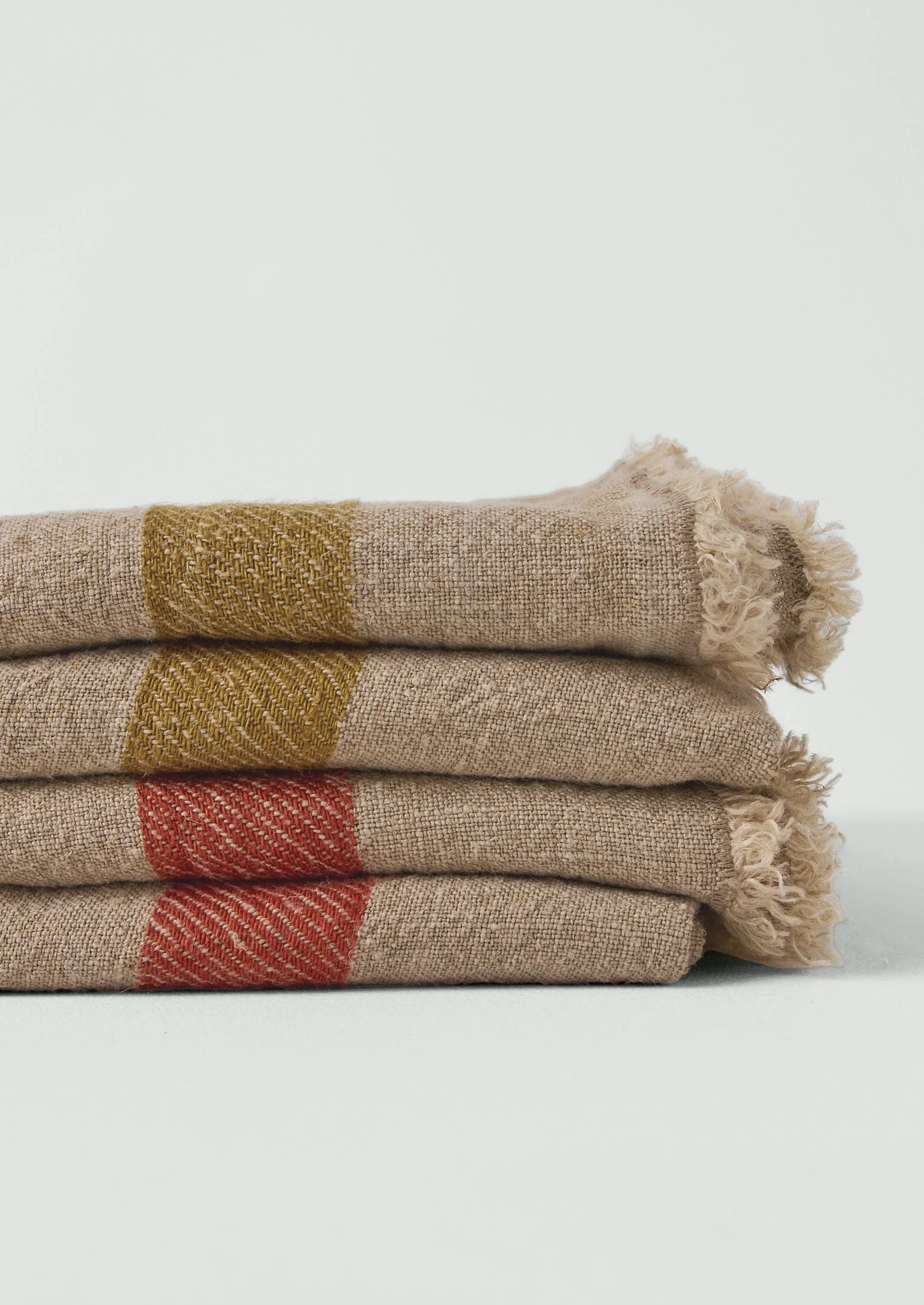 Stripe Linen Throw | Amber/Natural - Image 6