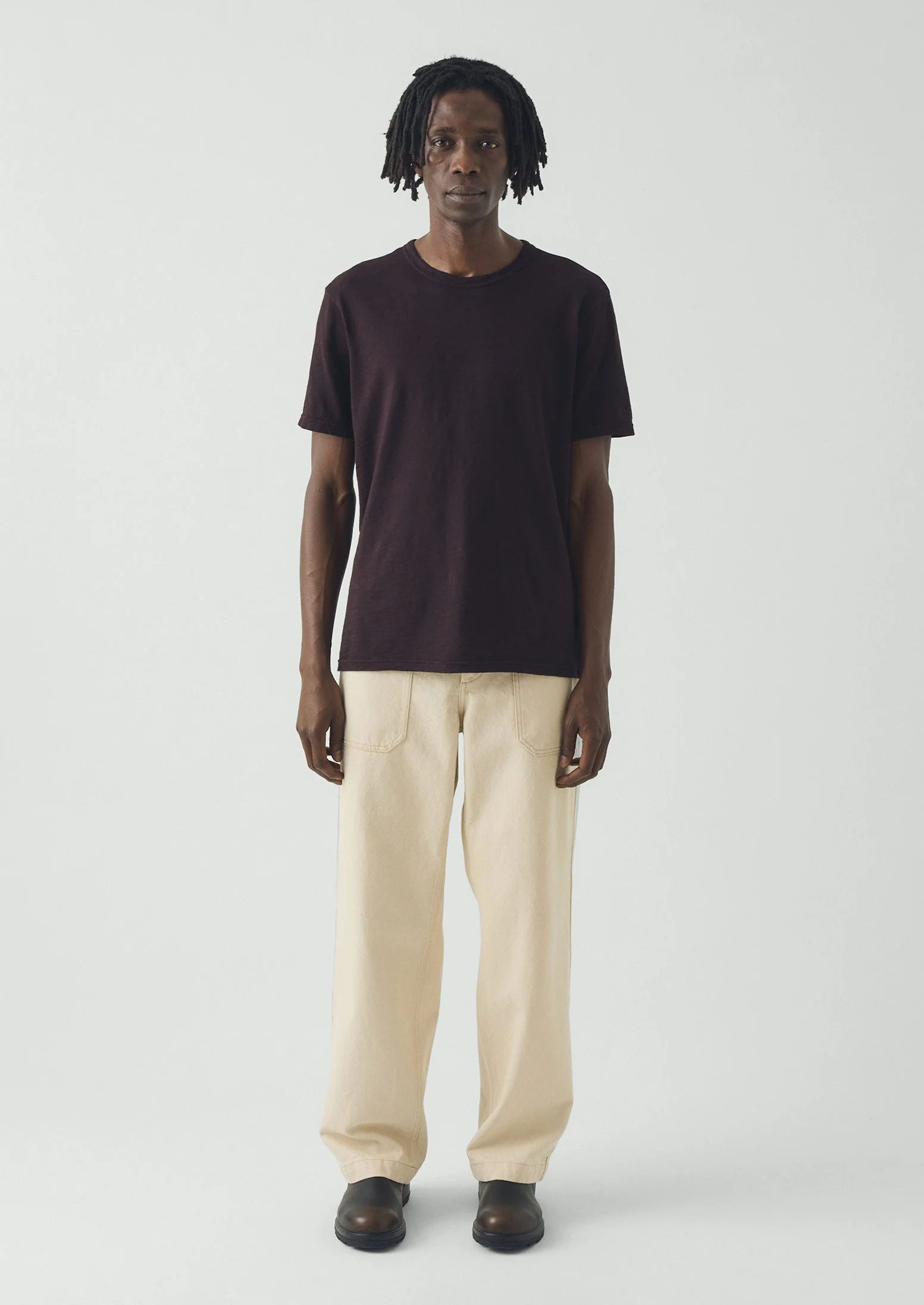 Theo Cotton Short Sleeve Tee | Beetroot - Image 3