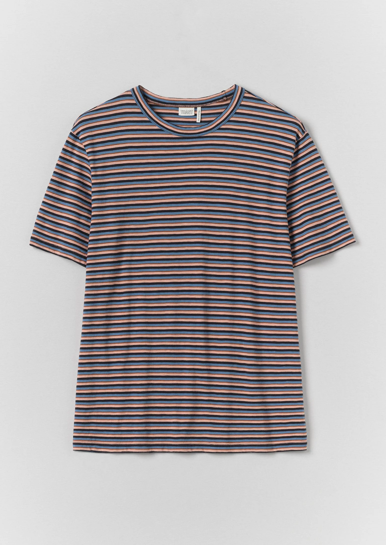 Theo Stripe Cotton Short Sleeve Tee | Multi