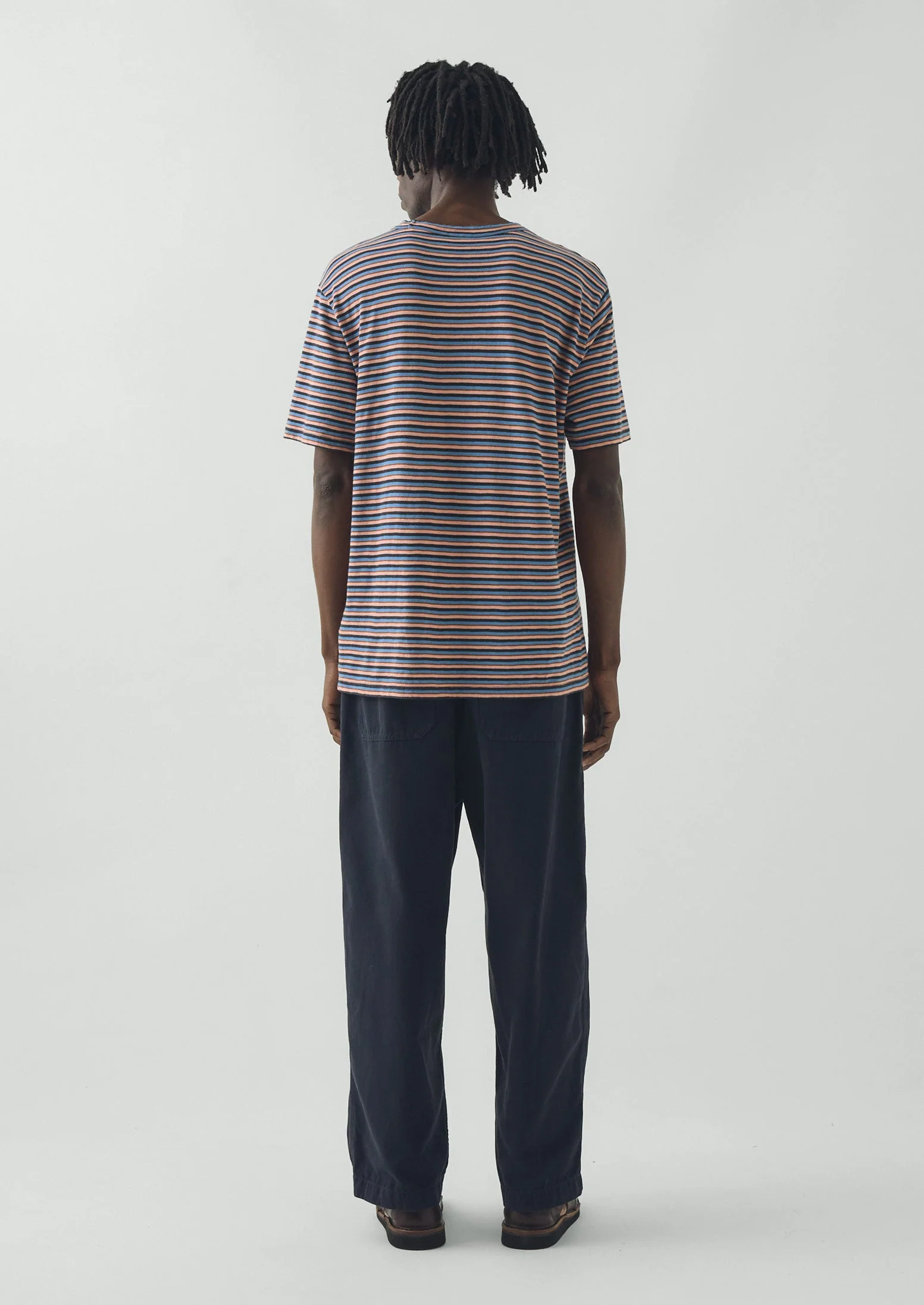 Theo Stripe Cotton Short Sleeve Tee | Multi - Image 4