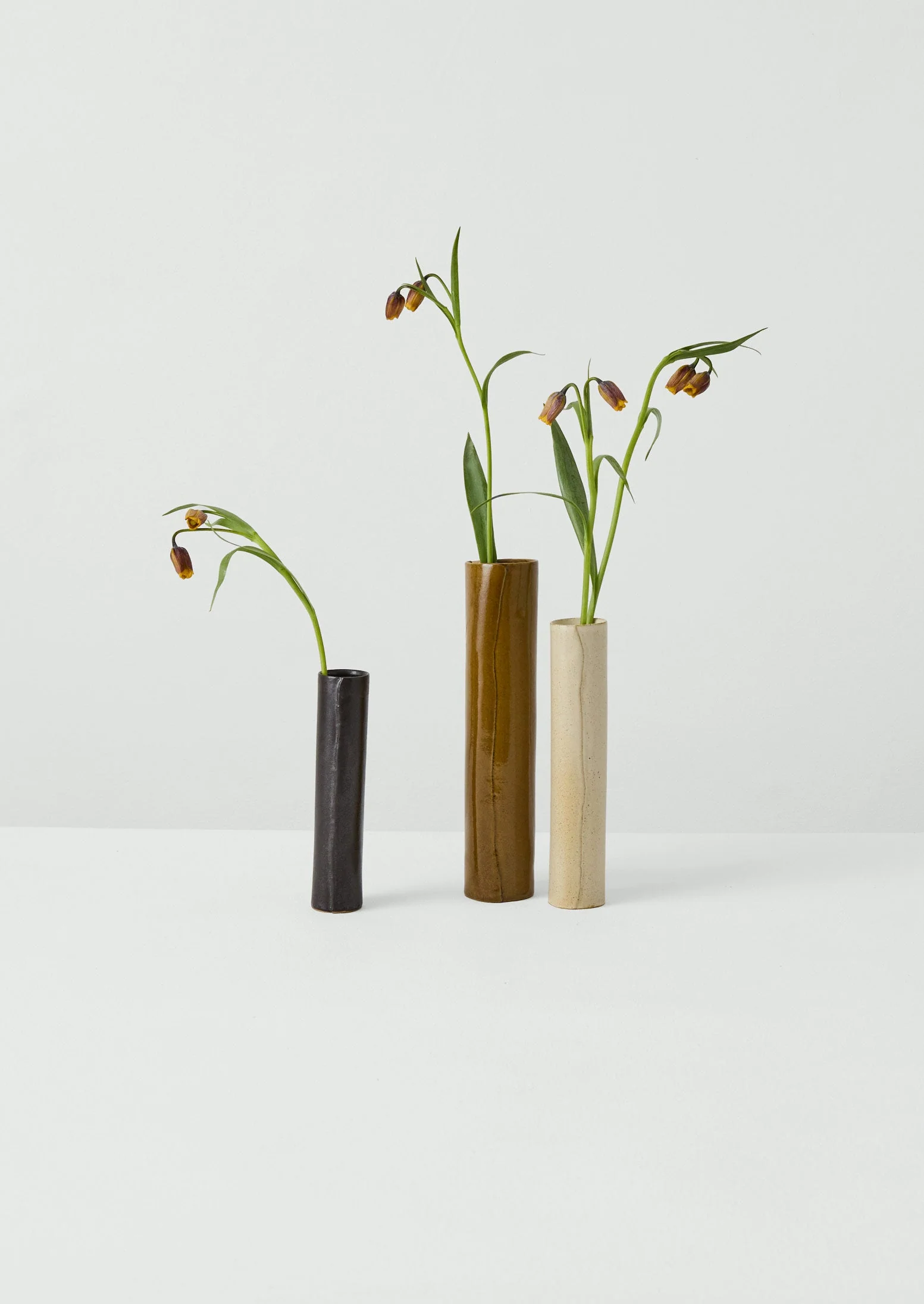 Tom Lawson Small Cylindrical Vase | Dark Chocolate - Image 3