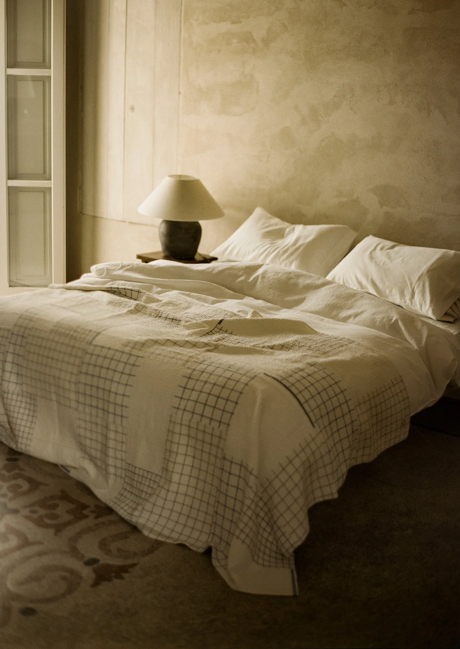 Washed Linen Cotton Duvet Cover | Ecru - Image 4