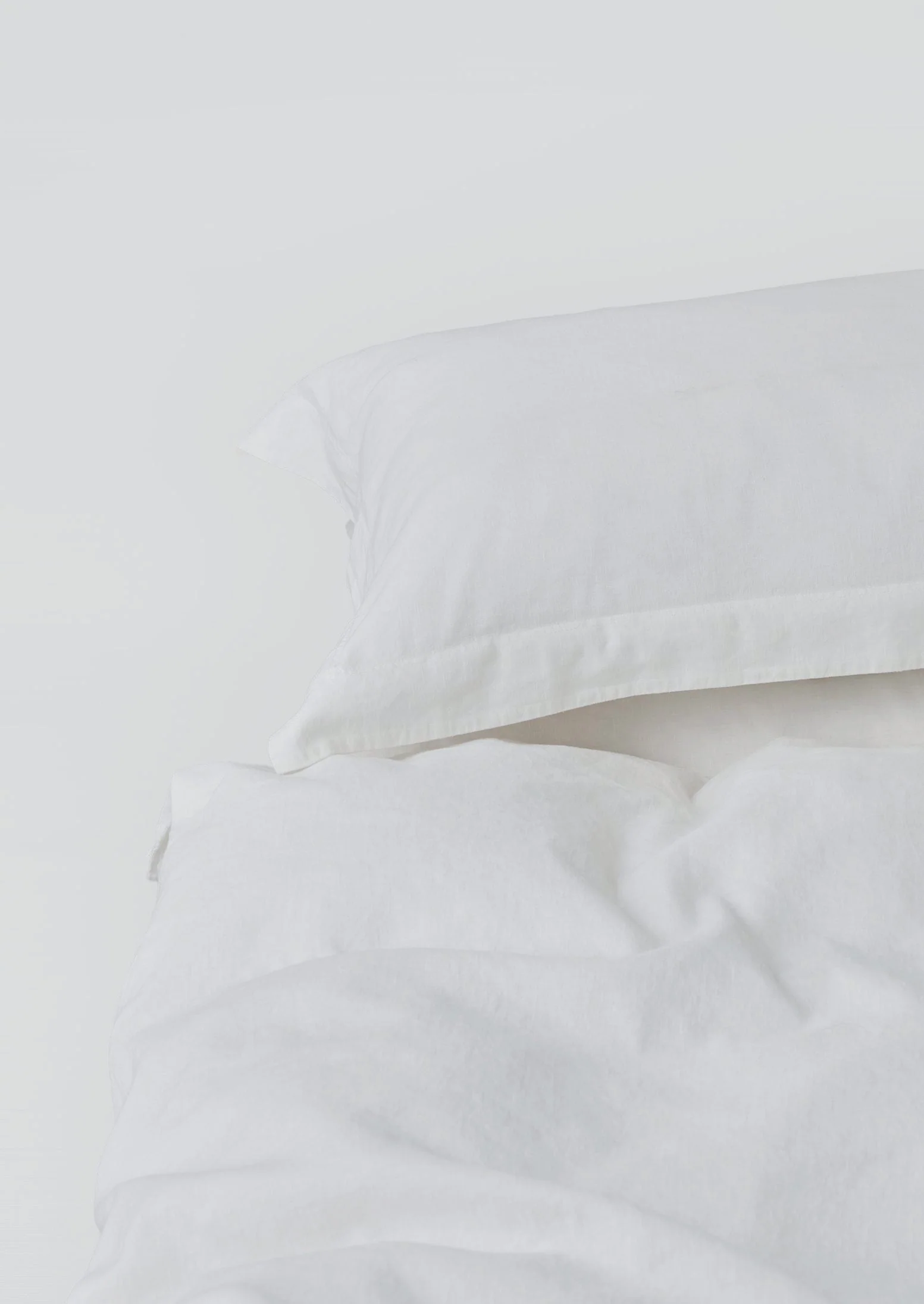 Washed Linen Cotton Duvet Cover | Ecru - Image 8