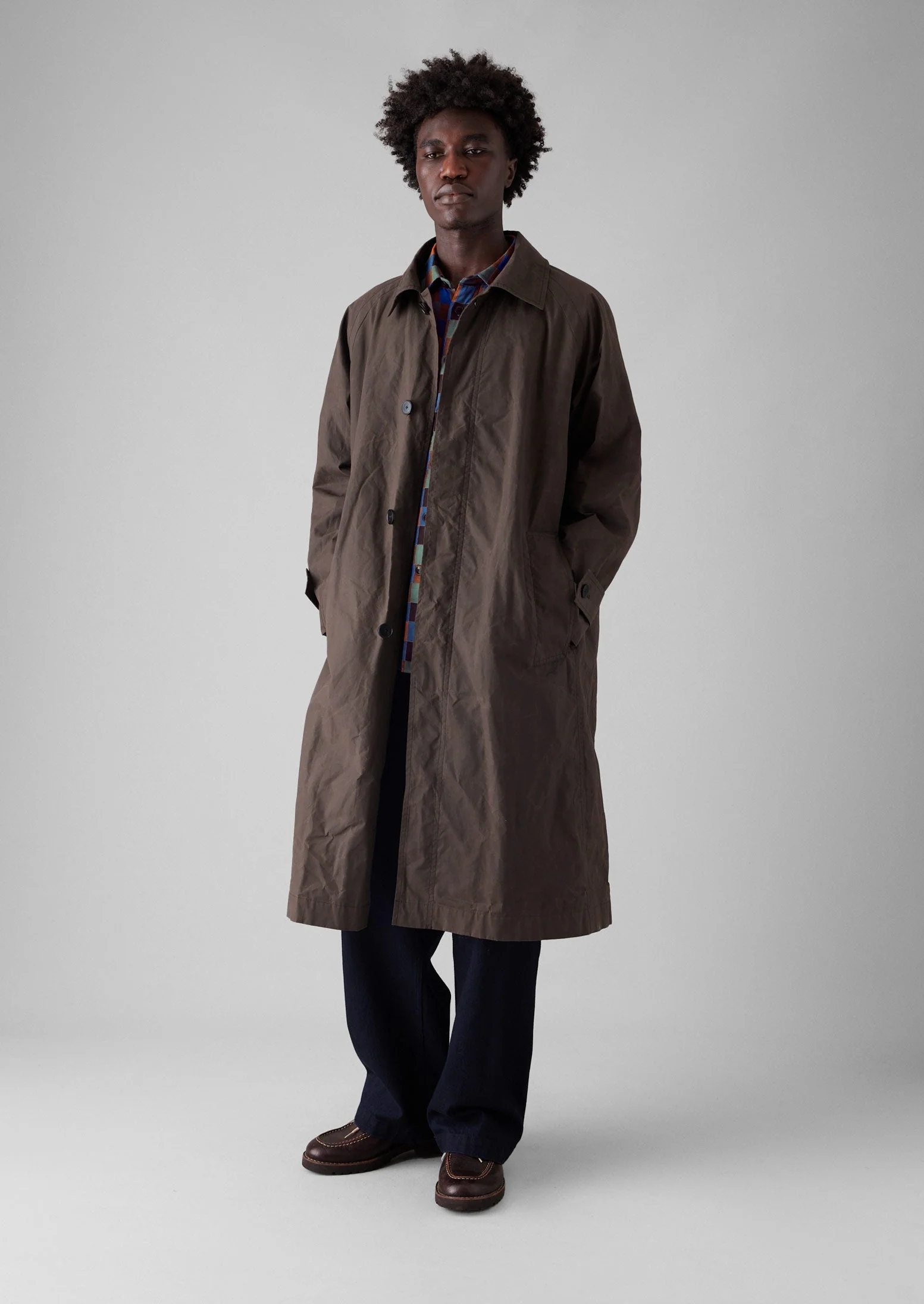 Waxed Cotton Trench Coat | Rye - Image 3
