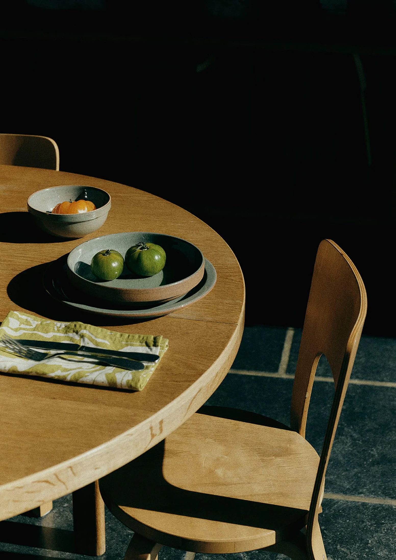 Woodland Print Linen Cotton Napkin | Fennel/Ecru - Image 2