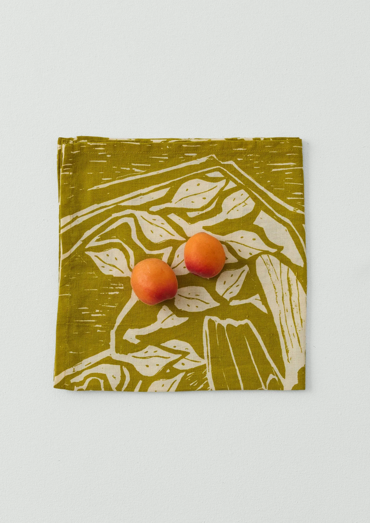 Woodland Print Linen Cotton Napkin | Fennel/Ecru - Image 4